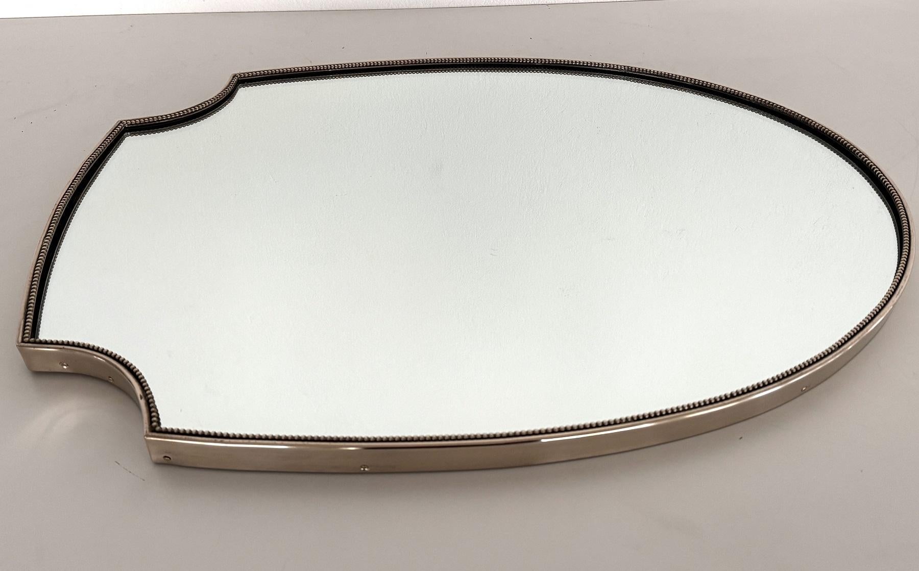 Italian Midcentury Large Vintage Wall Mirror with Brass Frame, 1970s 8
