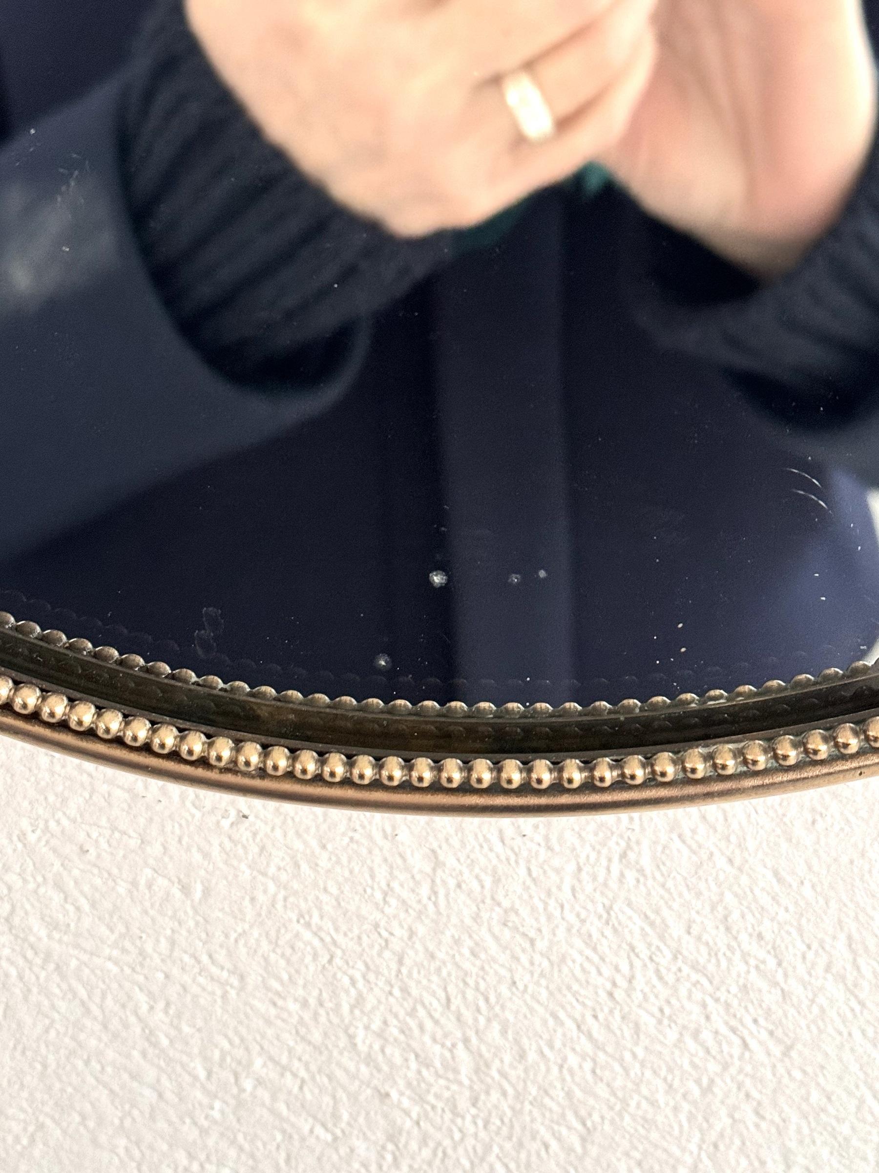 Late 20th Century Italian Midcentury Large Vintage Wall Mirror with Brass Frame, 1970s