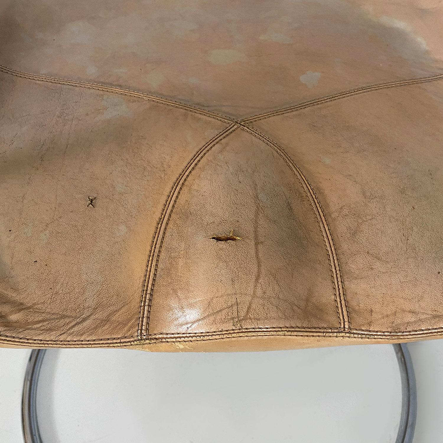Italian midCentury leather steel chairs Vladimir Tatlin Nikol International 1950 For Sale 4