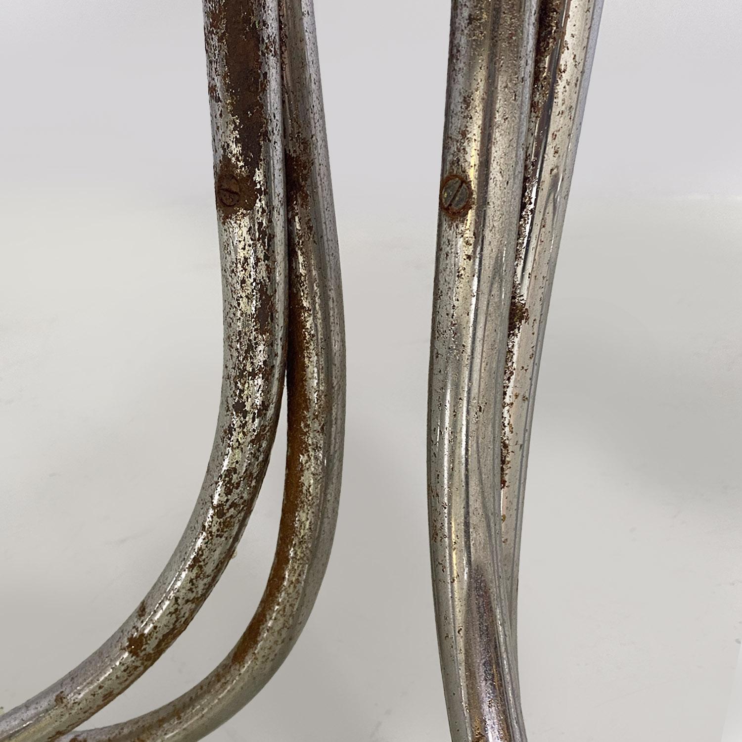 Italian midCentury leather steel chairs Vladimir Tatlin Nikol International 1950 For Sale 11
