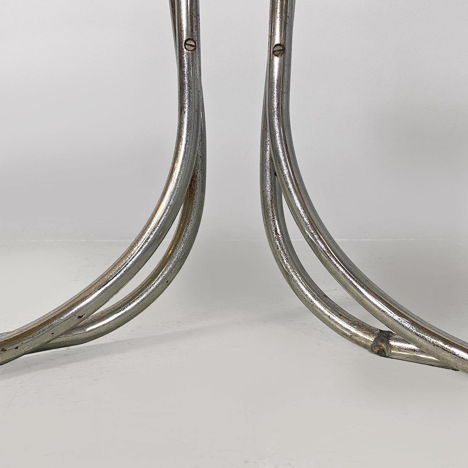 Italian midCentury leather steel chairs Vladimir Tatlin Nikol International 1950 For Sale 12