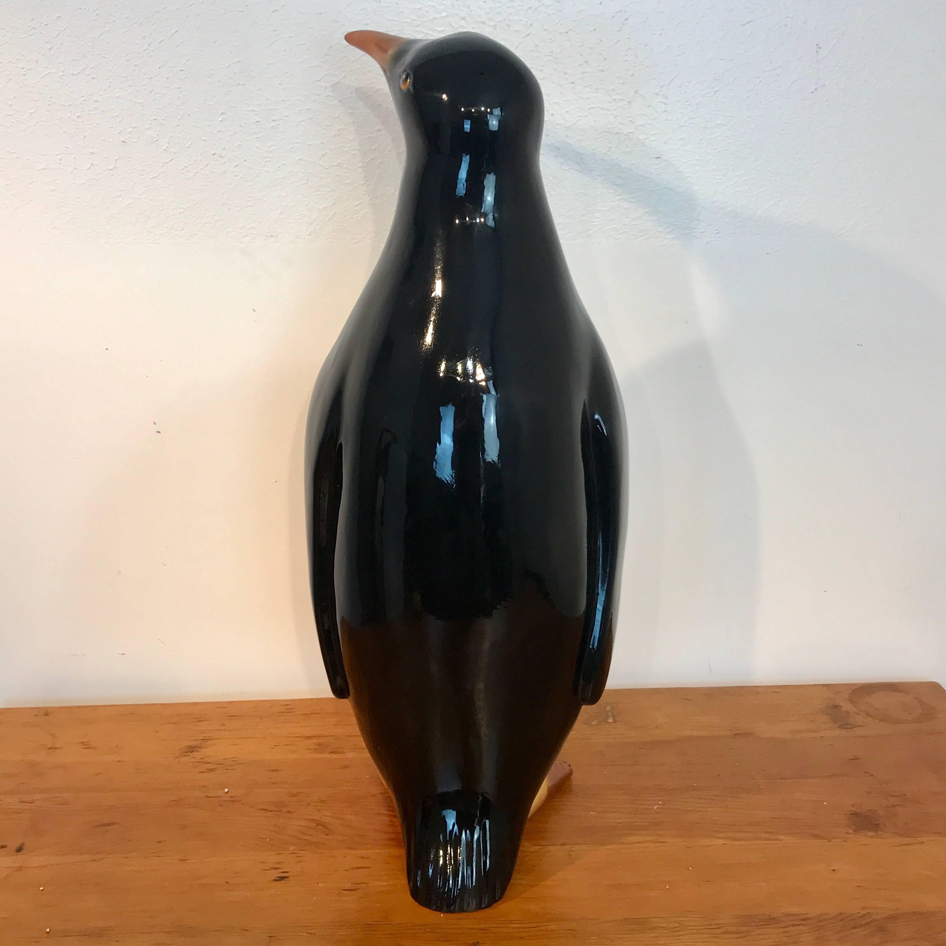 Italian Midcentury Lifesize Figure of a Penguin In Excellent Condition For Sale In Atlanta, GA