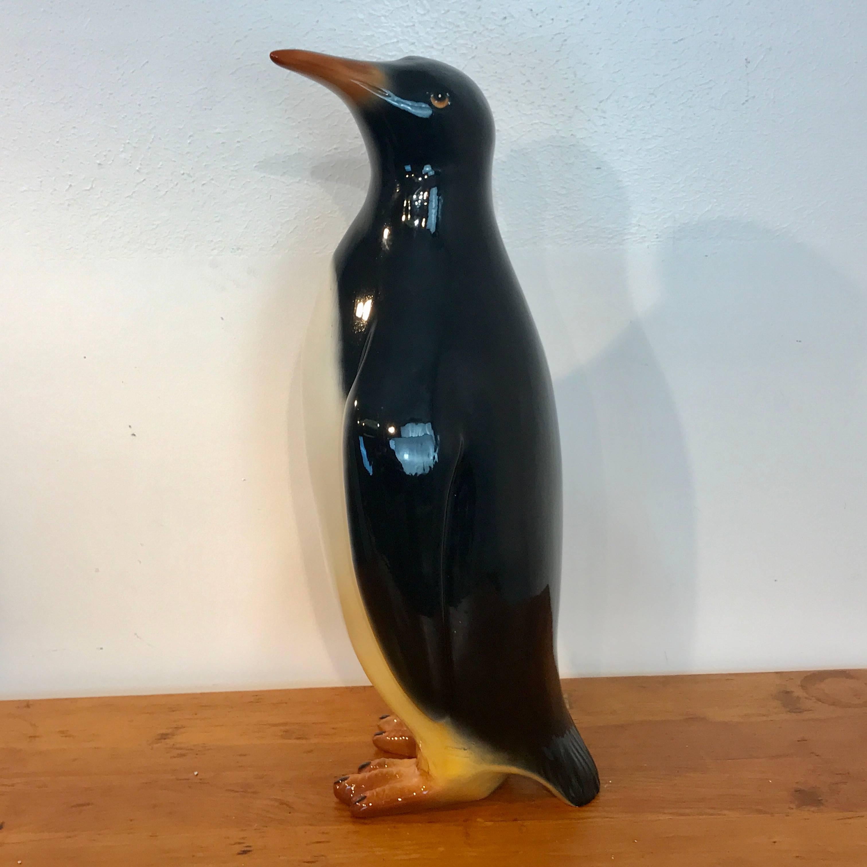 20th Century Italian Midcentury Lifesize Figure of a Penguin For Sale