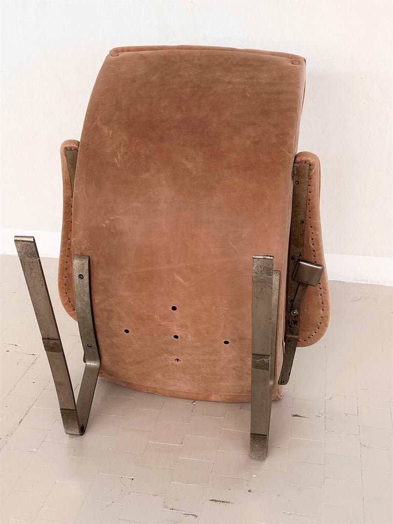 Italian Midcentury Lounge Chair in Suede by Guido Bonzani for Tecnosalotto 1970s For Sale 4