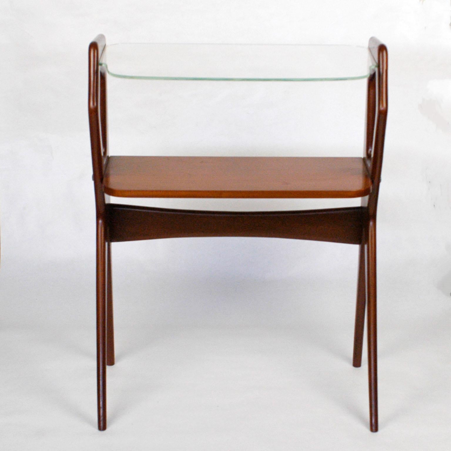 Mid-Century Modern Italian Midcentury Mahogany Console Table in the Style of Ico Parisi