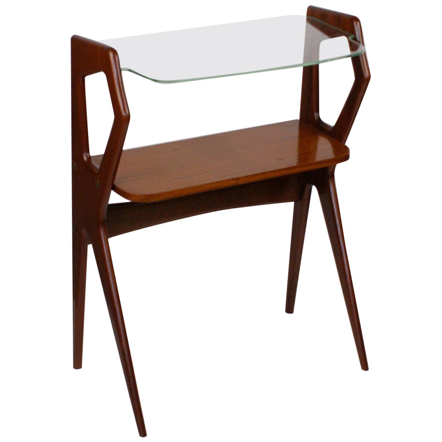 Italian Midcentury Mahogany Console Table in the Style of Ico Parisi