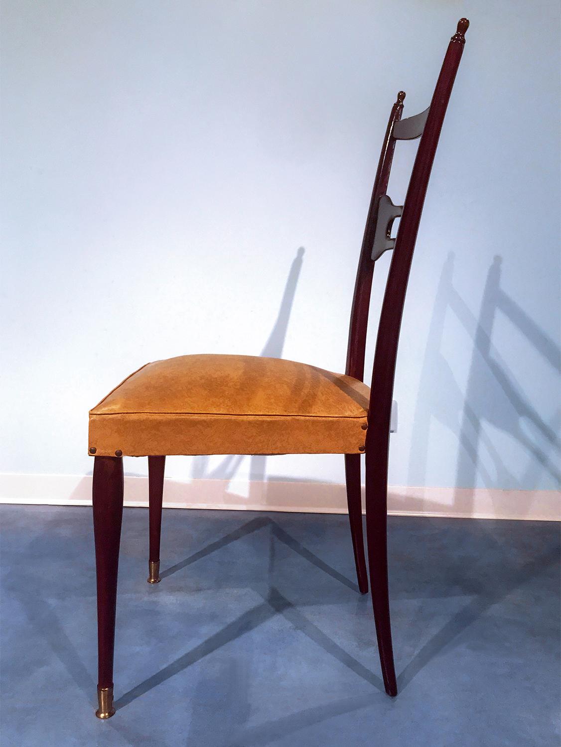 Italian Mid-Century Dining Chairs Paolo Buffa Style, Set of Six, 1950s 5