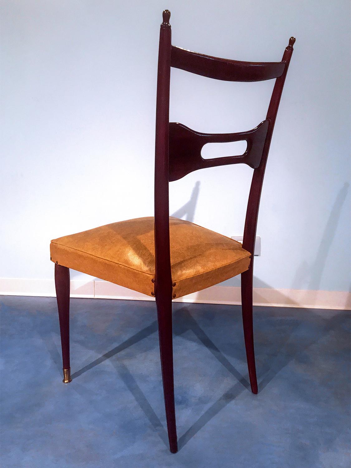 Italian Mid-Century Dining Chairs Paolo Buffa Style, Set of Six, 1950s 6