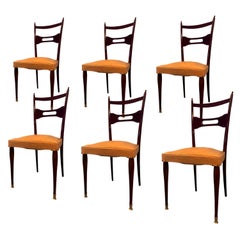 Italian Mid-Century Dining Chairs Paolo Buffa Style, Set of Six, 1950s