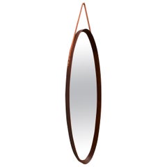 Italian Midcentury Mahogany Wall Mirror, 1950s