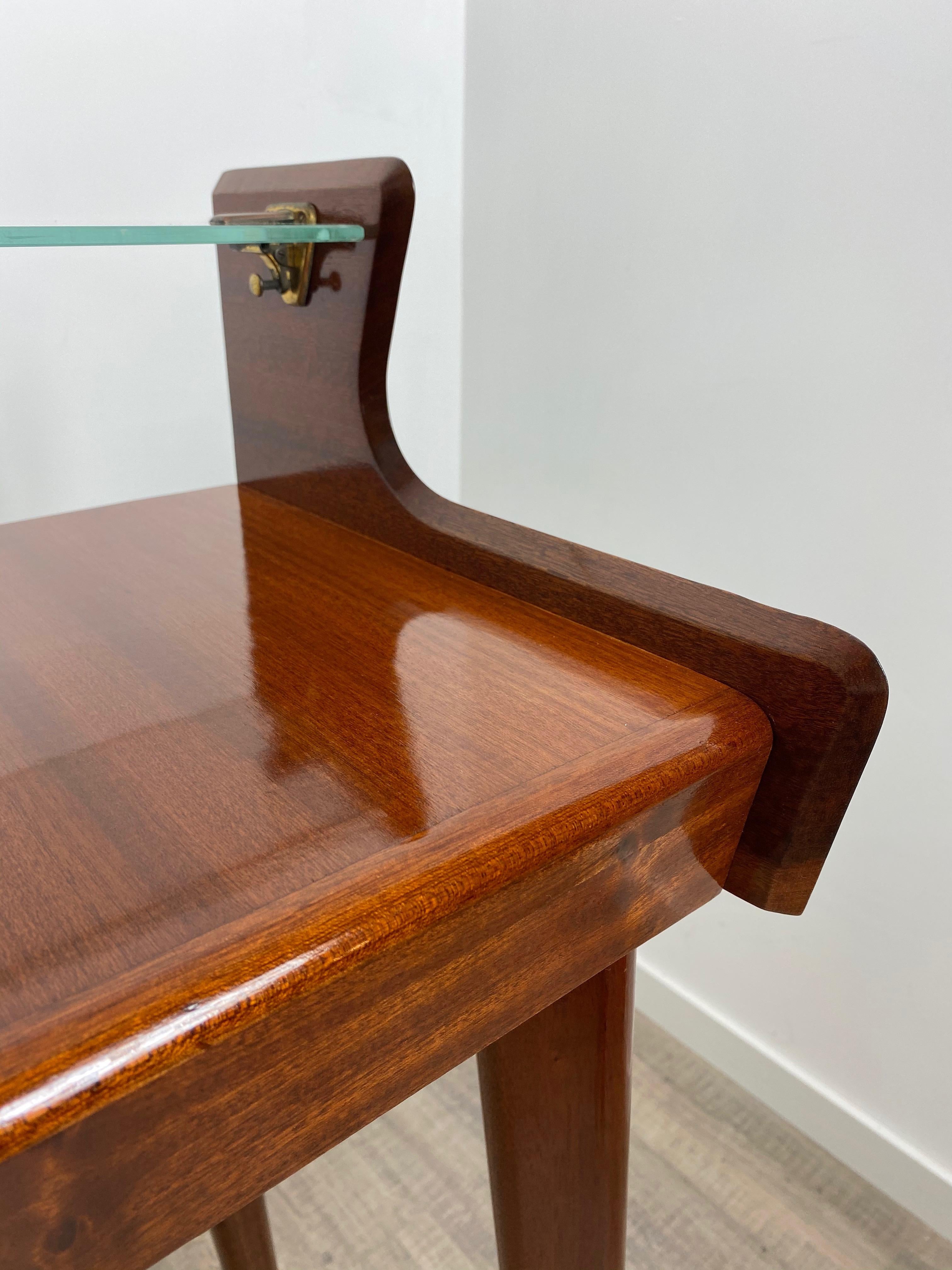 Italian Midcentury Mahogany Wood and Glass Console Table by Carlo de Carli 1950s For Sale 10