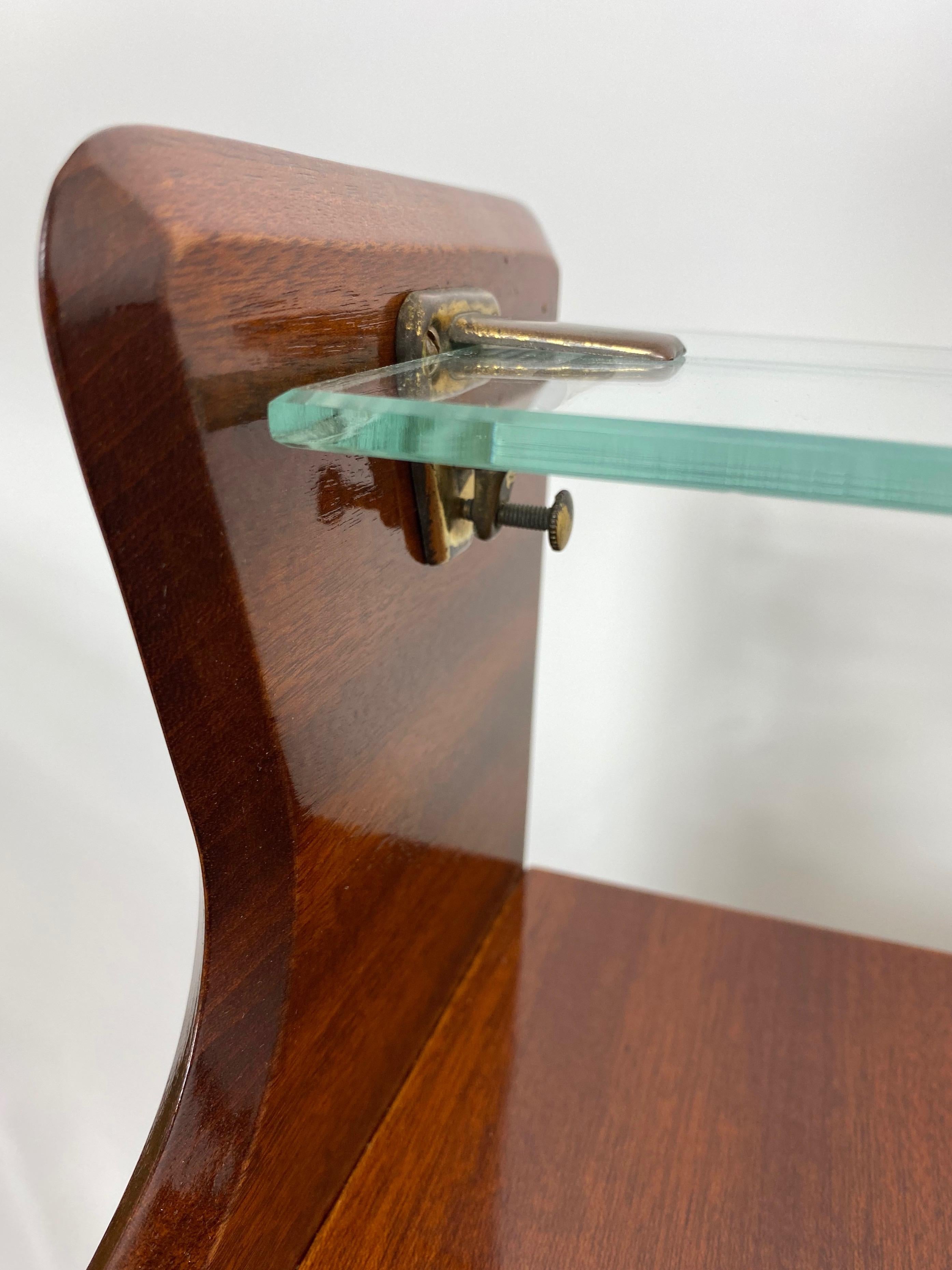 Italian Midcentury Mahogany Wood and Glass Console Table by Carlo de Carli 1950s For Sale 13