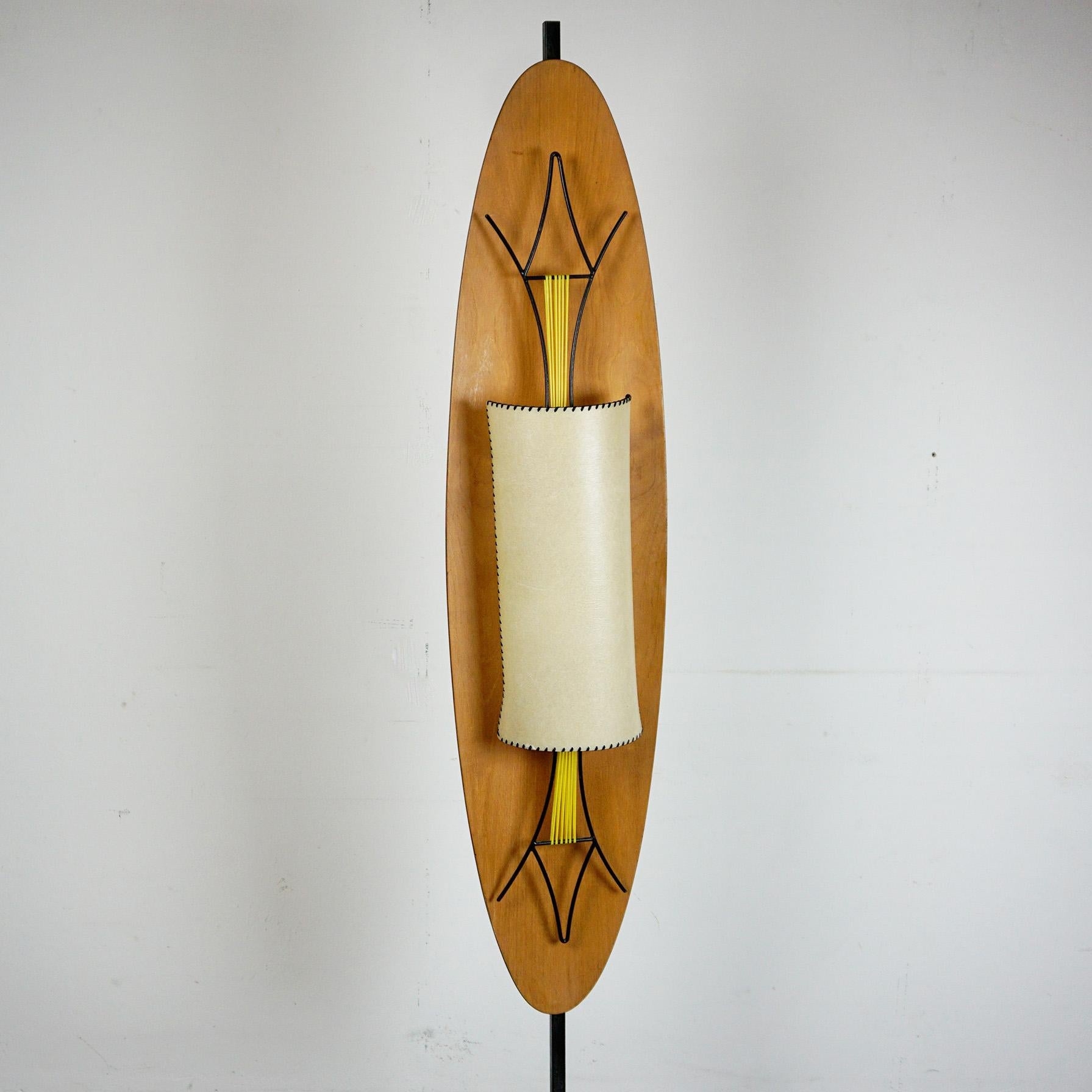 Lacquered Italian Midcentury Marble and Wood Totem Floor Lamp by Goffredo Reggiani