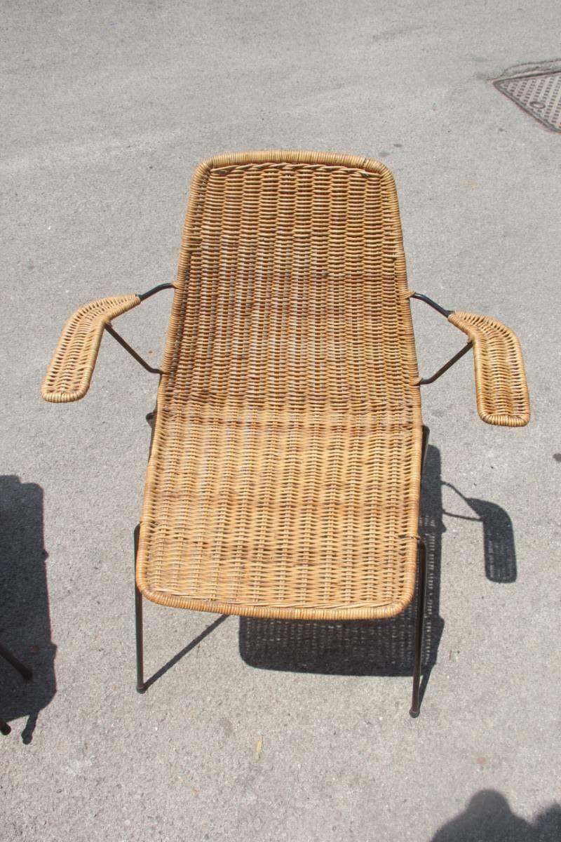 Mid-20th Century Italian Midcentury Metal and Bamboo Design Chairs Campo & Graffi for Home, 1950s
