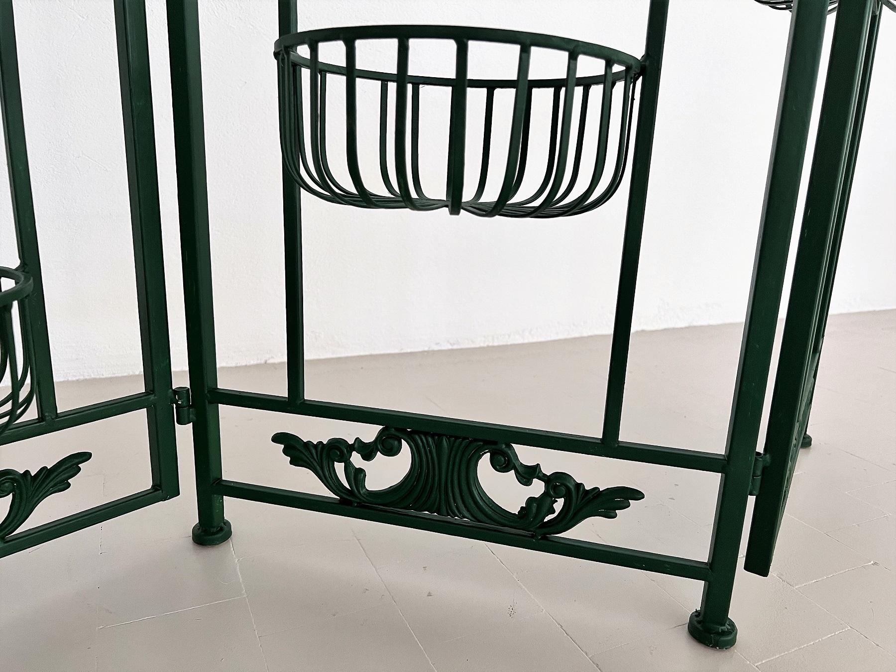 Italian Mid-Century Metal Plant Stand or Room Divider for Nine Plants, 1980s 1
