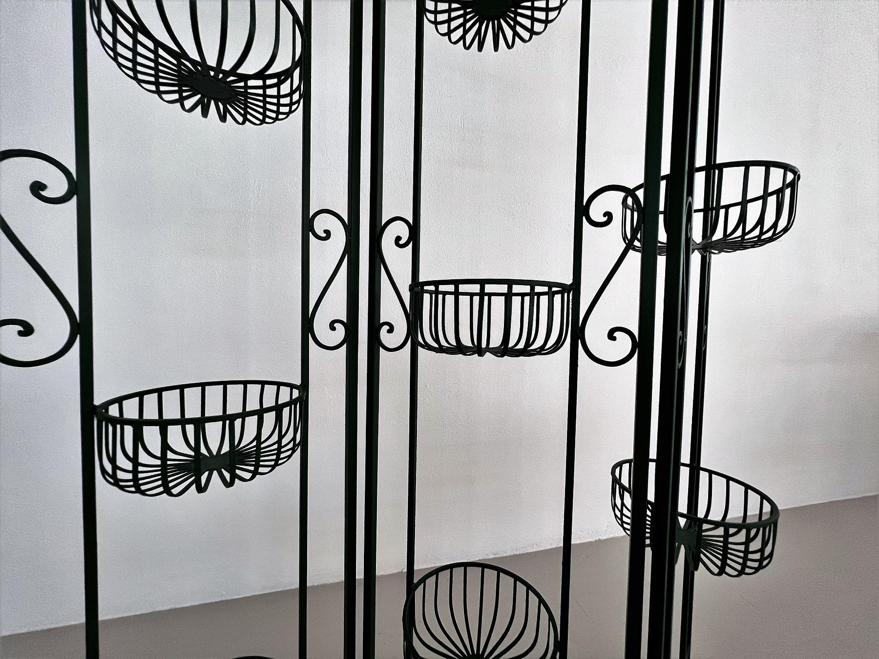 Italian Mid-Century Metal Plant Stand or Room Divider for Nine Plants, 1980s 2