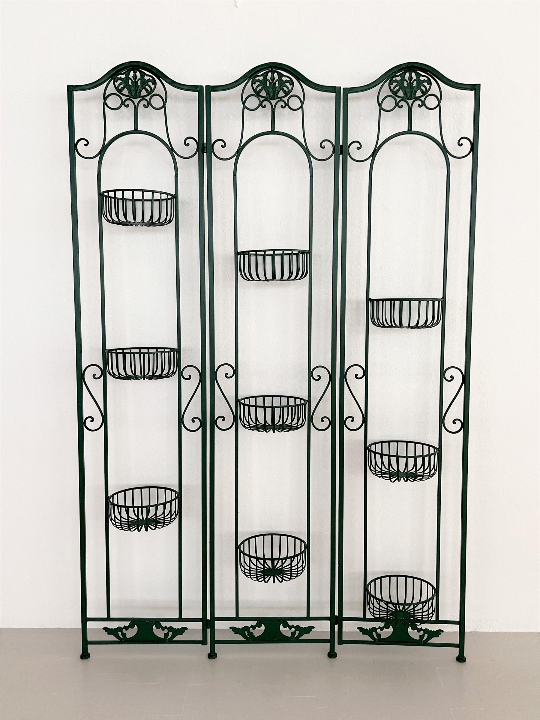 Italian Mid-Century Metal Plant Stand or Room Divider for Nine Plants, 1980s 7