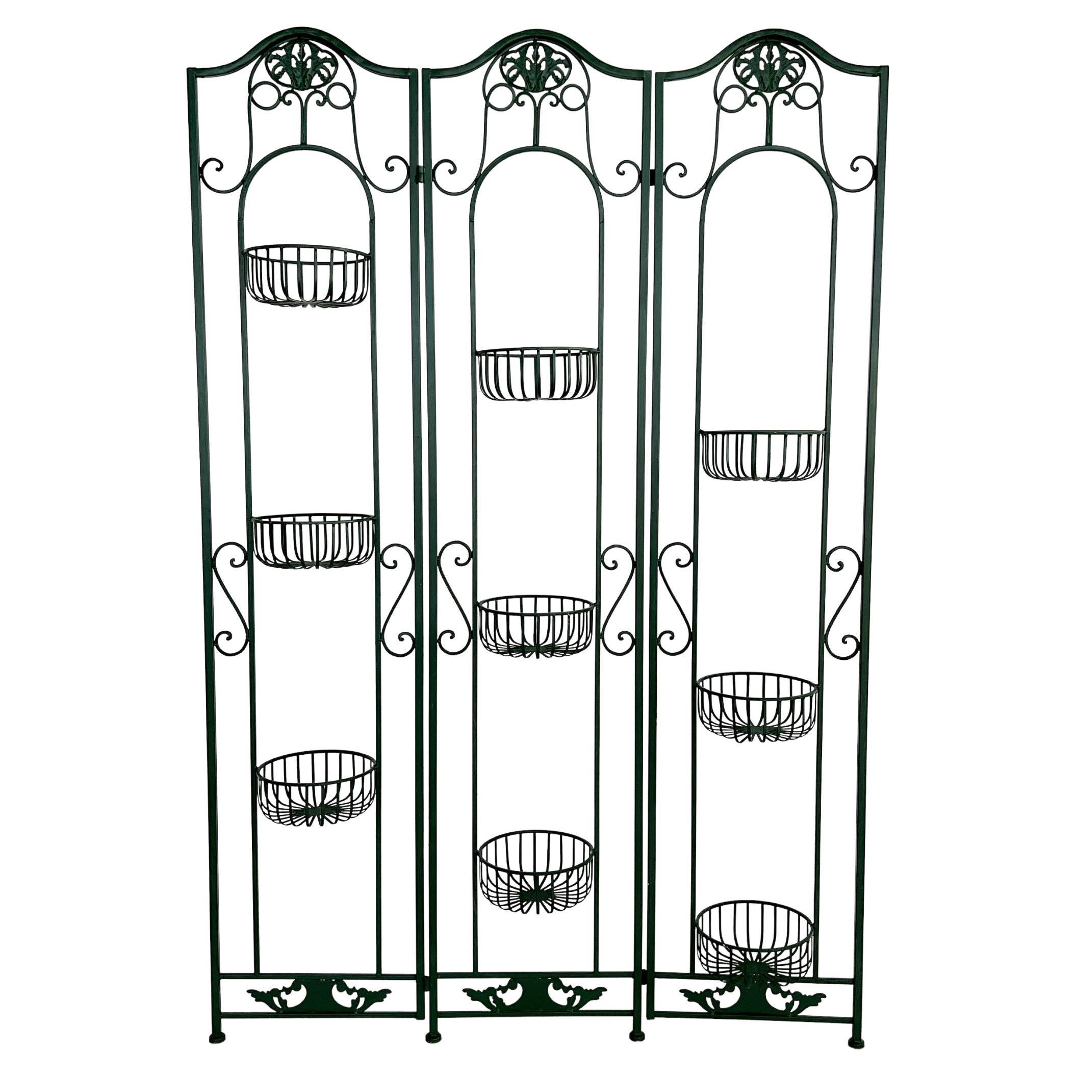 Italian Mid-Century Metal Plant Stand or Room Divider for Nine Plants, 1980s