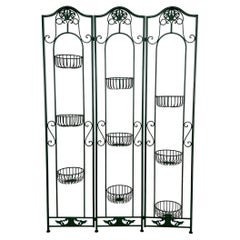 Vintage Italian Mid-Century Metal Plant Stand or Room Divider for Nine Plants, 1980s