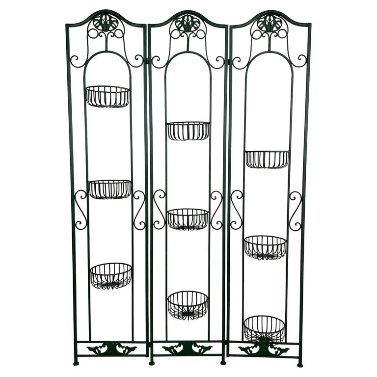 Italian MidCentury Metal Plant Stand or Room Divider for Nine Plants