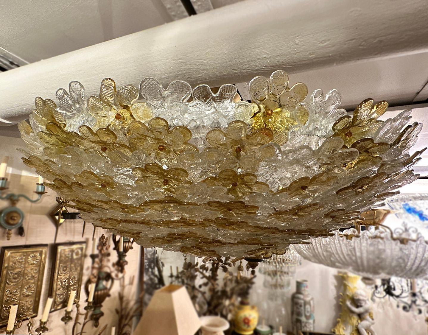 Italian Midcentury Millefiori Light Fixture In Good Condition For Sale In New York, NY
