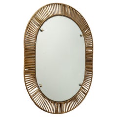 Italian Midcentury Mirror Cane 50's