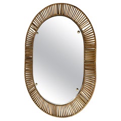 Italian Midcentury Mirror Cane 50's