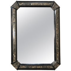 Italian Midcentury Mirror with Inlaid Marble Frame