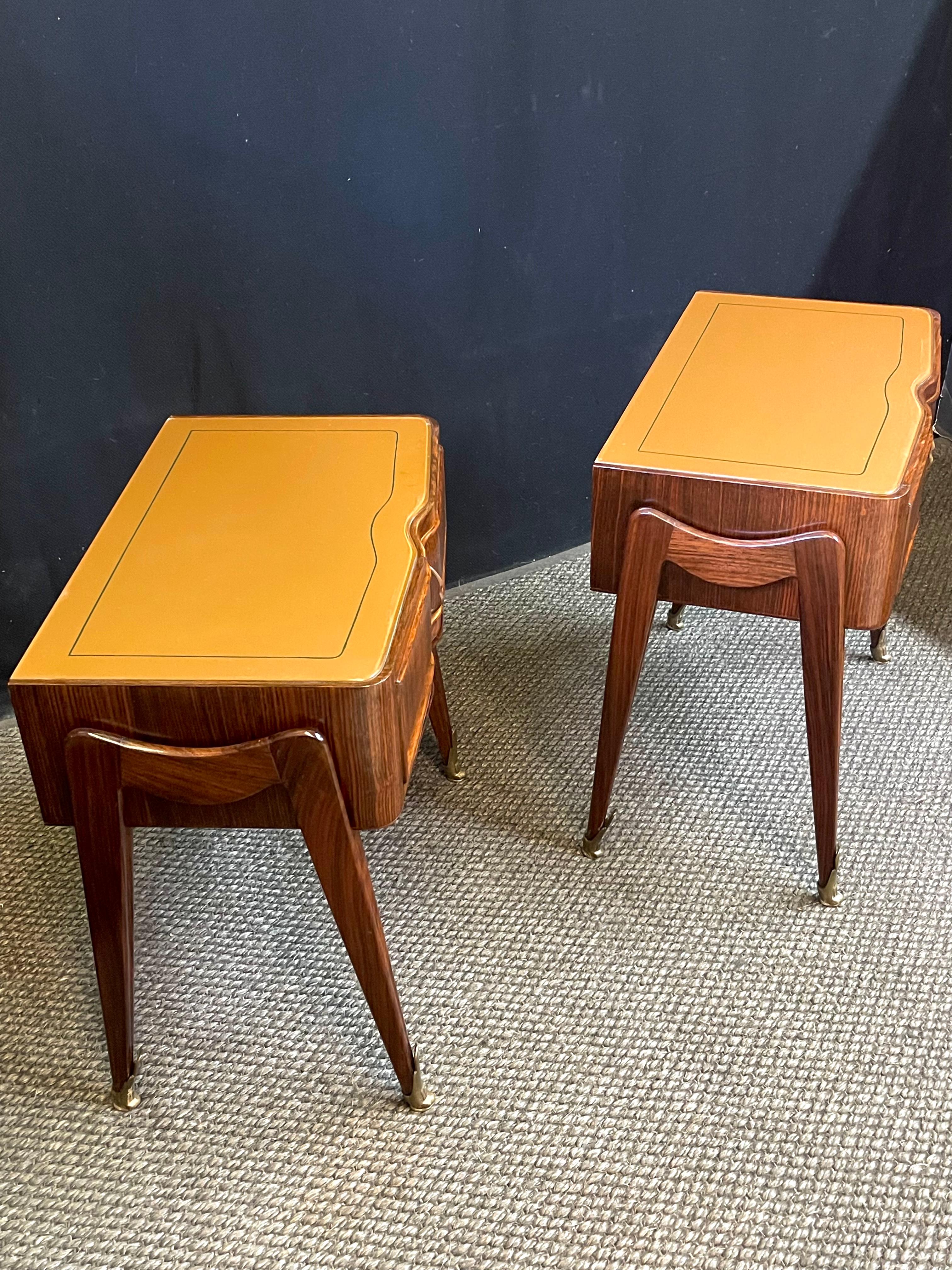 Italian Midcentury Modern Bedside Tables by Vittorio Dassi For Sale 3