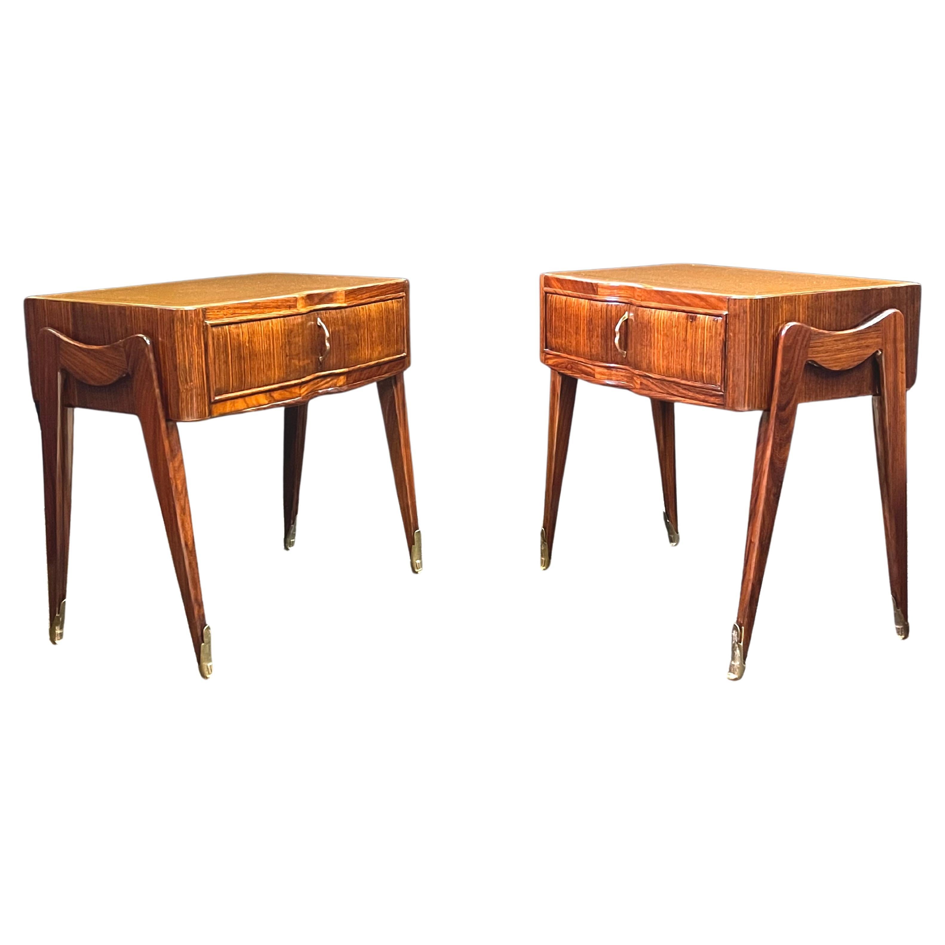 Italian Midcentury Modern Bedside Tables by Vittorio Dassi For Sale