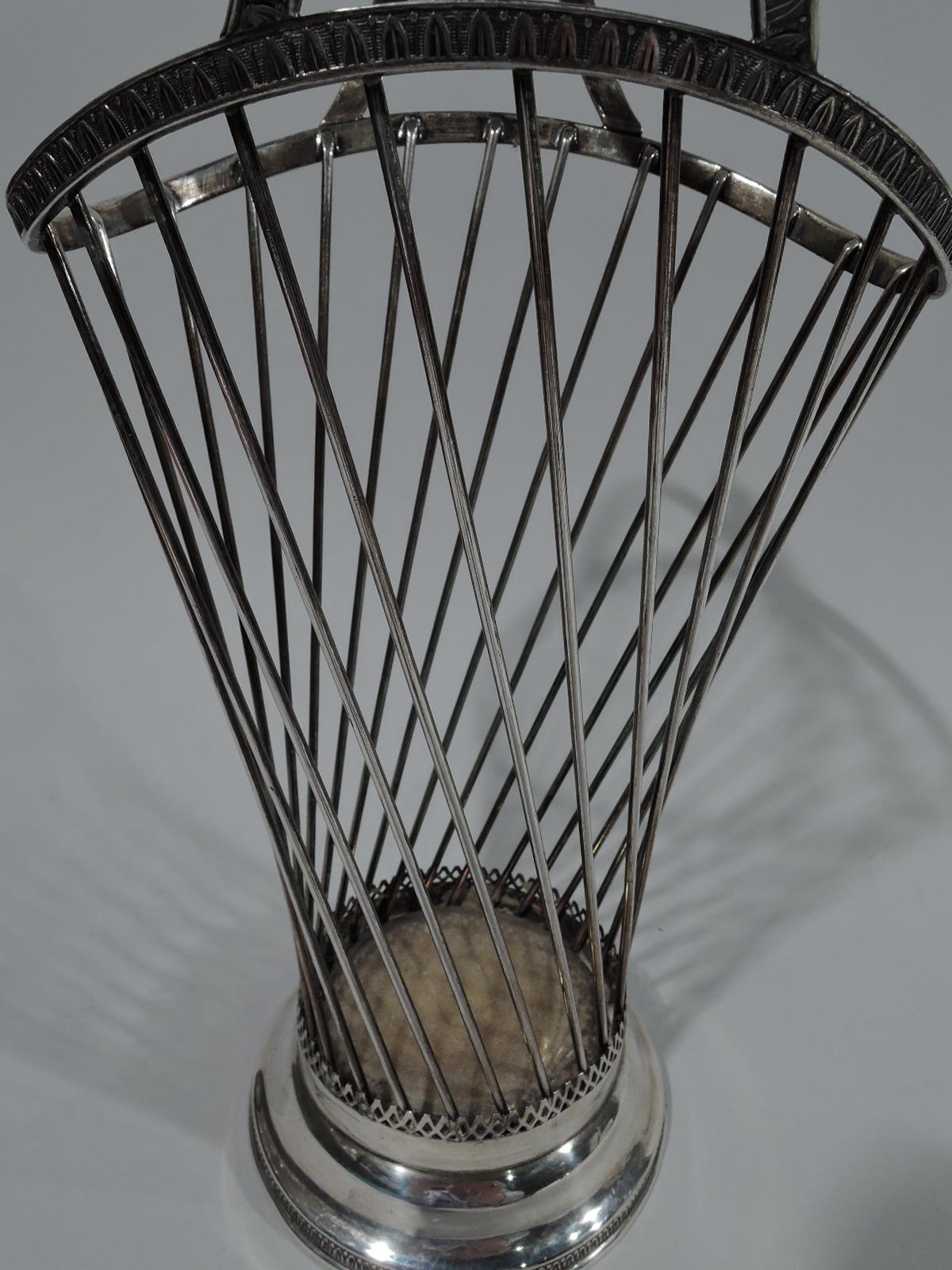 Italian Mid-Century Modern Classical Silver Basket In Good Condition In New York, NY