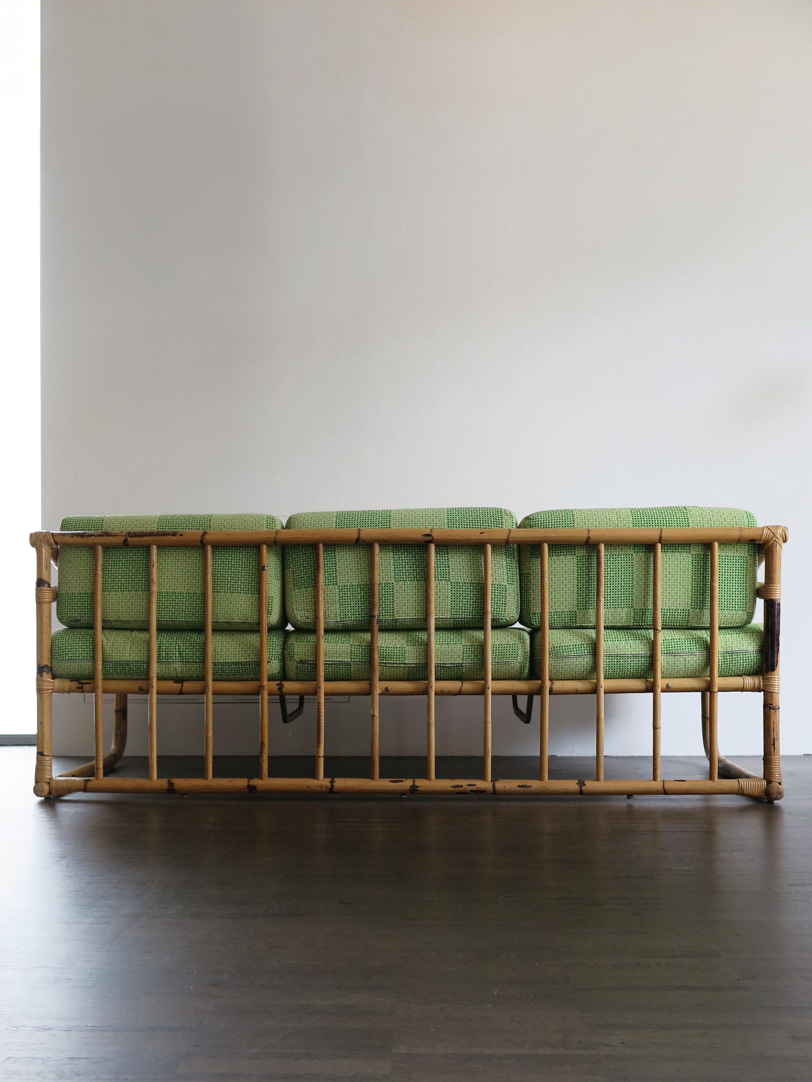 Mid-Century Modern Italian Midcentury Modern Design Bamboo Sofa Bed Bonacina Style 1960s