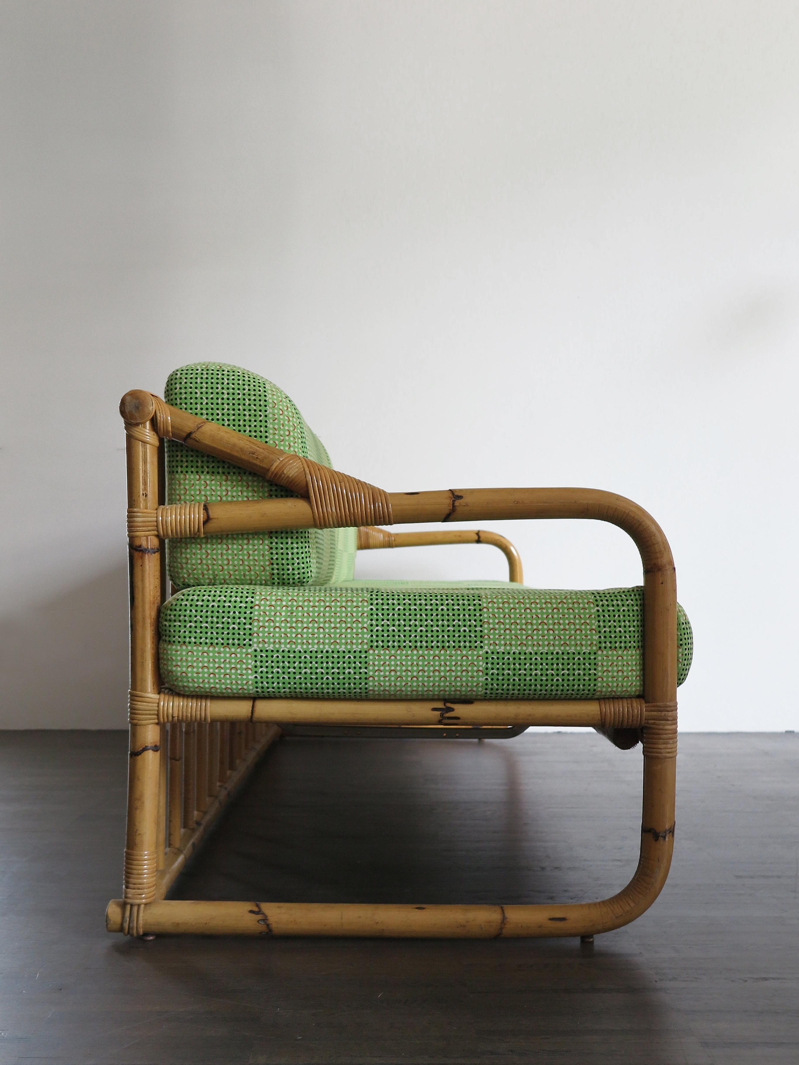 Mid-17th Century Italian Midcentury Modern Design Bamboo Sofa Bed Bonacina Style 1960s