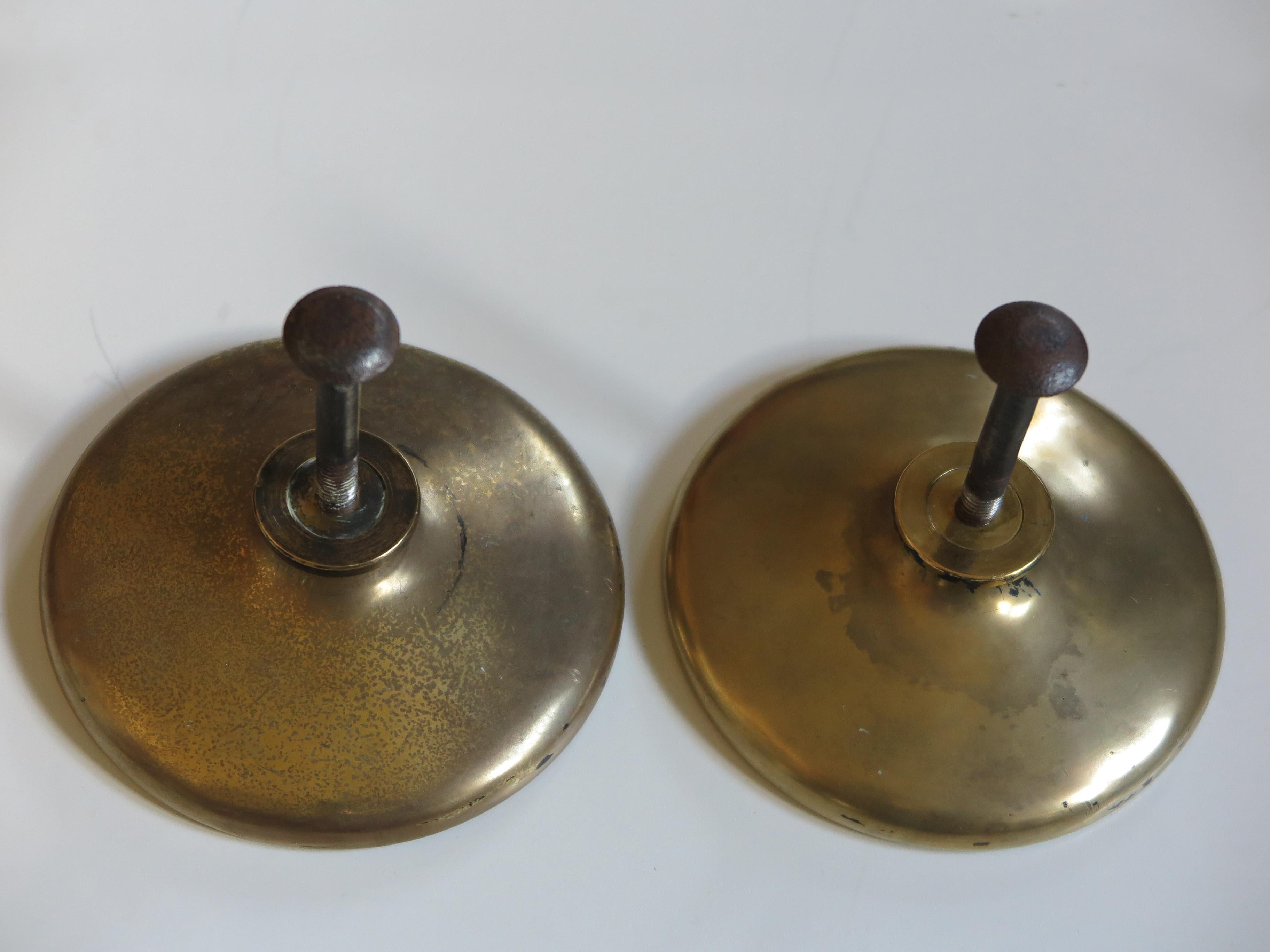 Italian Midcentury Modern Design Solid Brass Door Handles, 1950s In Good Condition In Reggio Emilia, IT