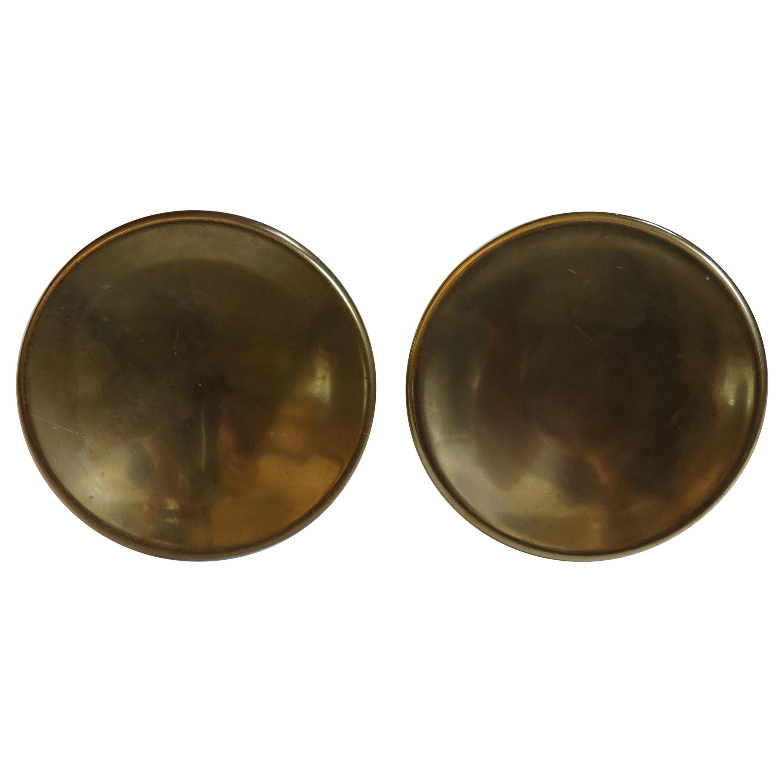 Italian Midcentury Modern Design Solid Brass Door Handles, 1950s