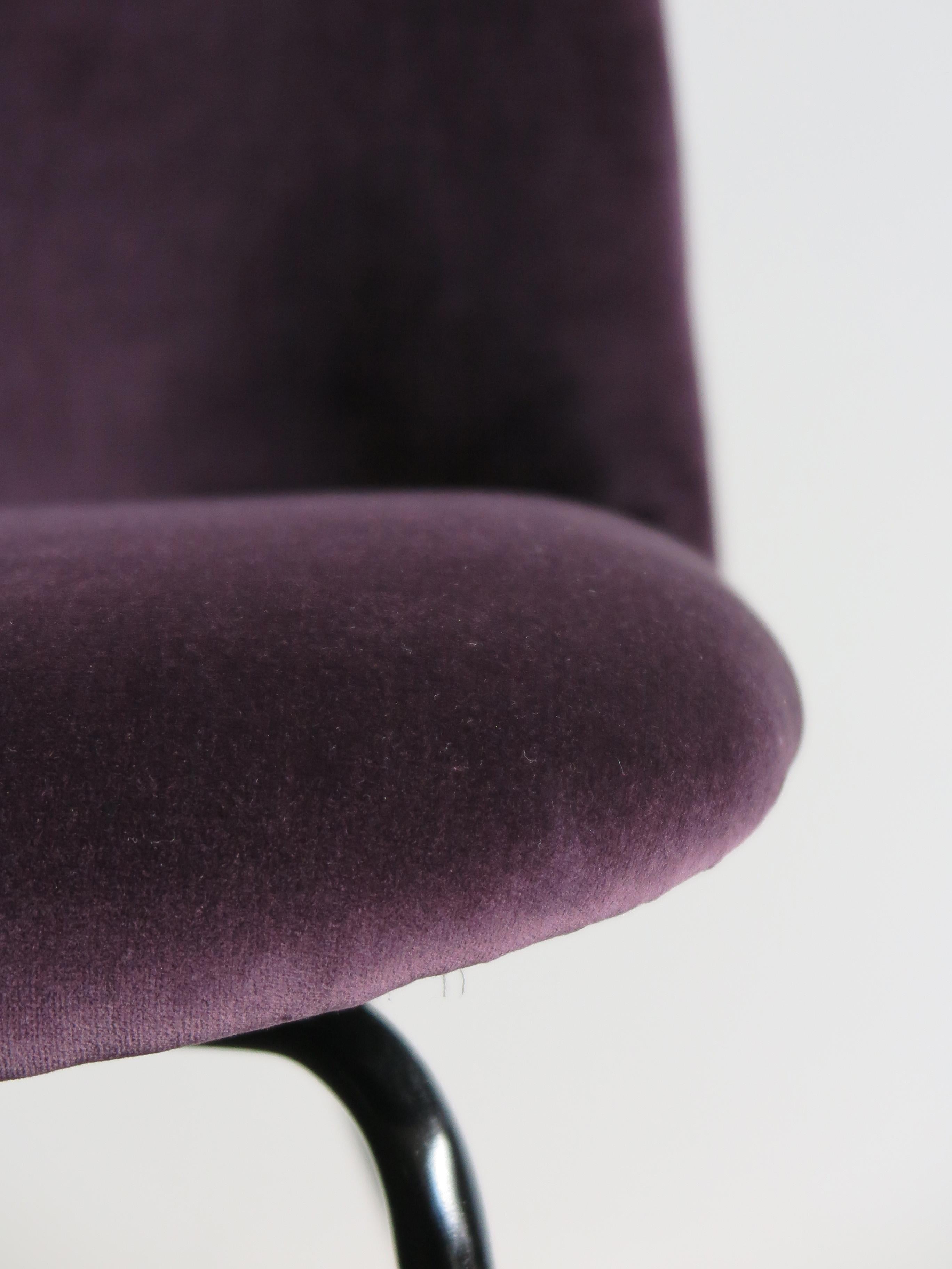 Italian Mid-Century Modern Design Velvet Chairs Armchairs, 1950s 2