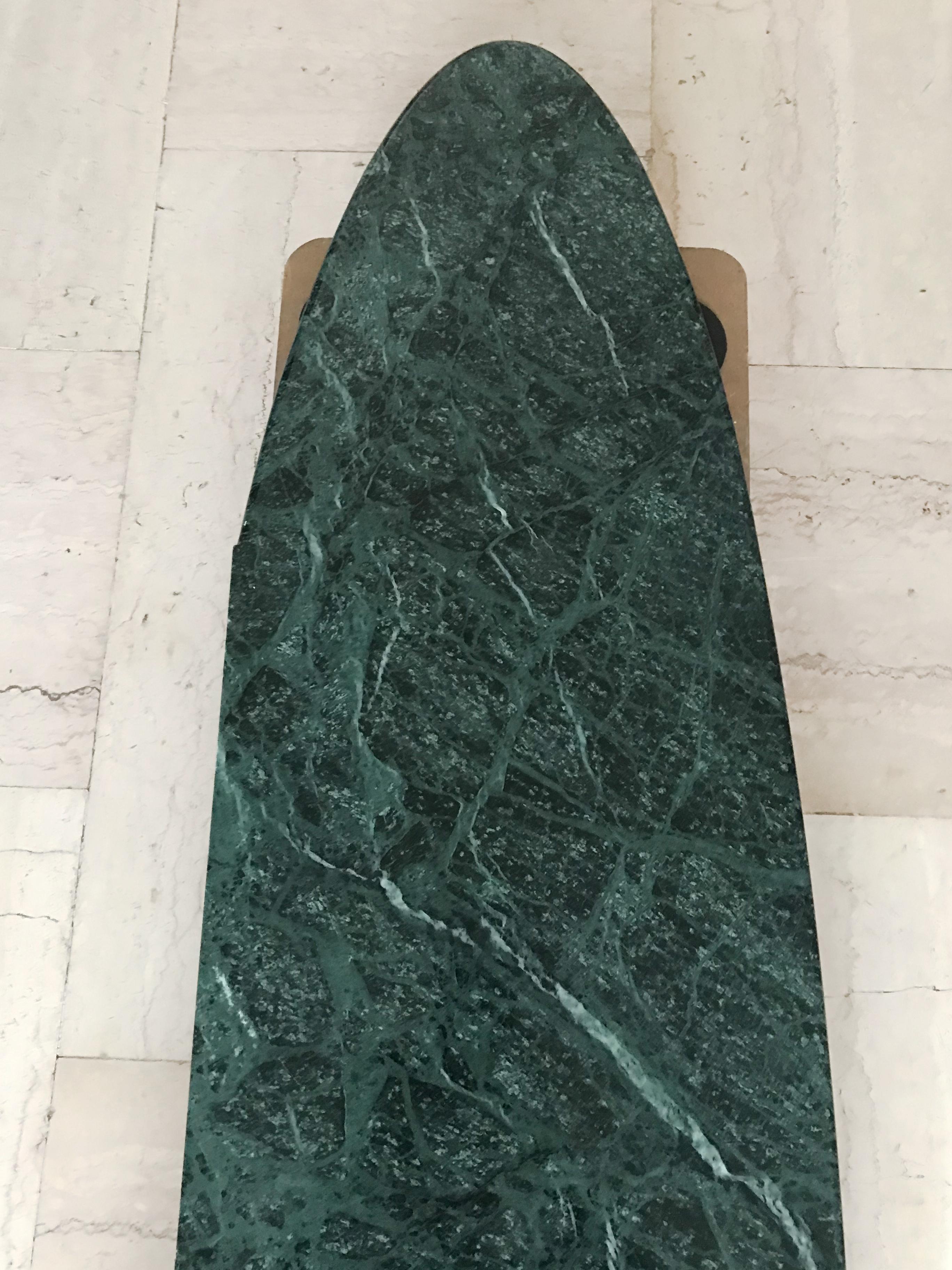 Italienische Konsole aus Marmor Verde Guatemala aus der Jahrhundertmitte, 1970er Jahre im Angebot 3