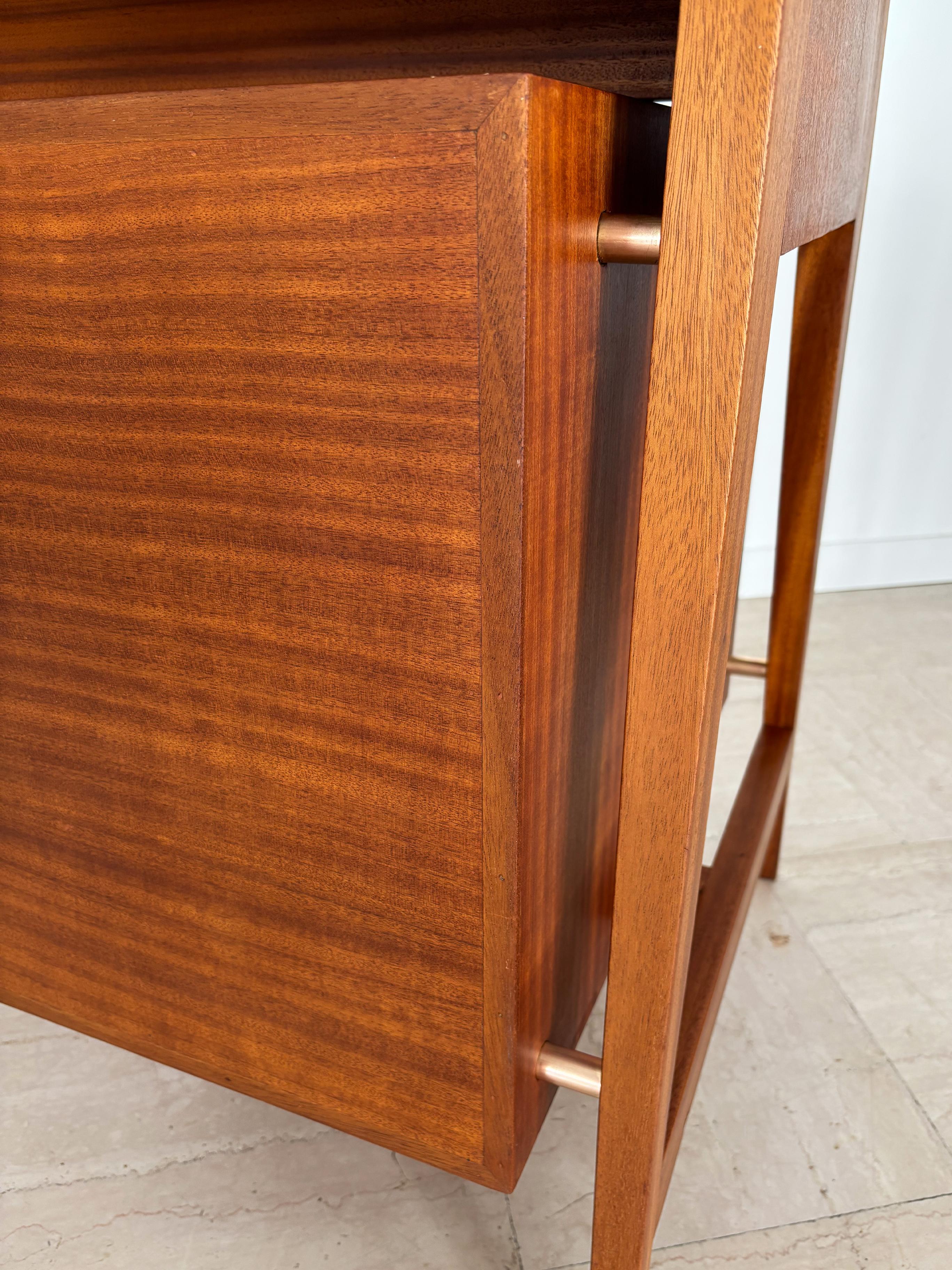 Italian Midcentury Modern Design Wood Glass Brass Desk 1950s For Sale 13