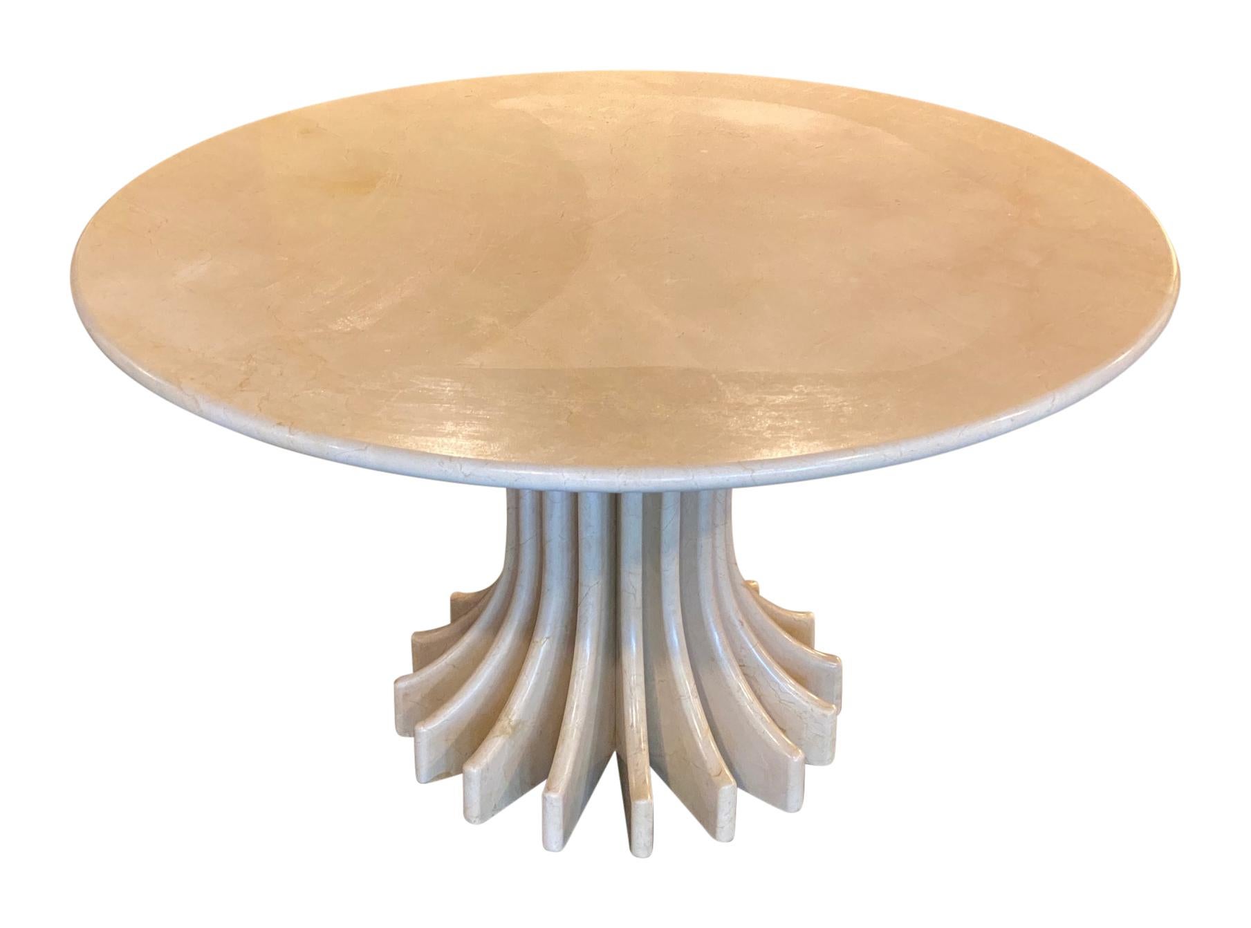 Italian Mid-Century Modern Geometric Marble Dining Table 1970s Carlo Scarpa Style