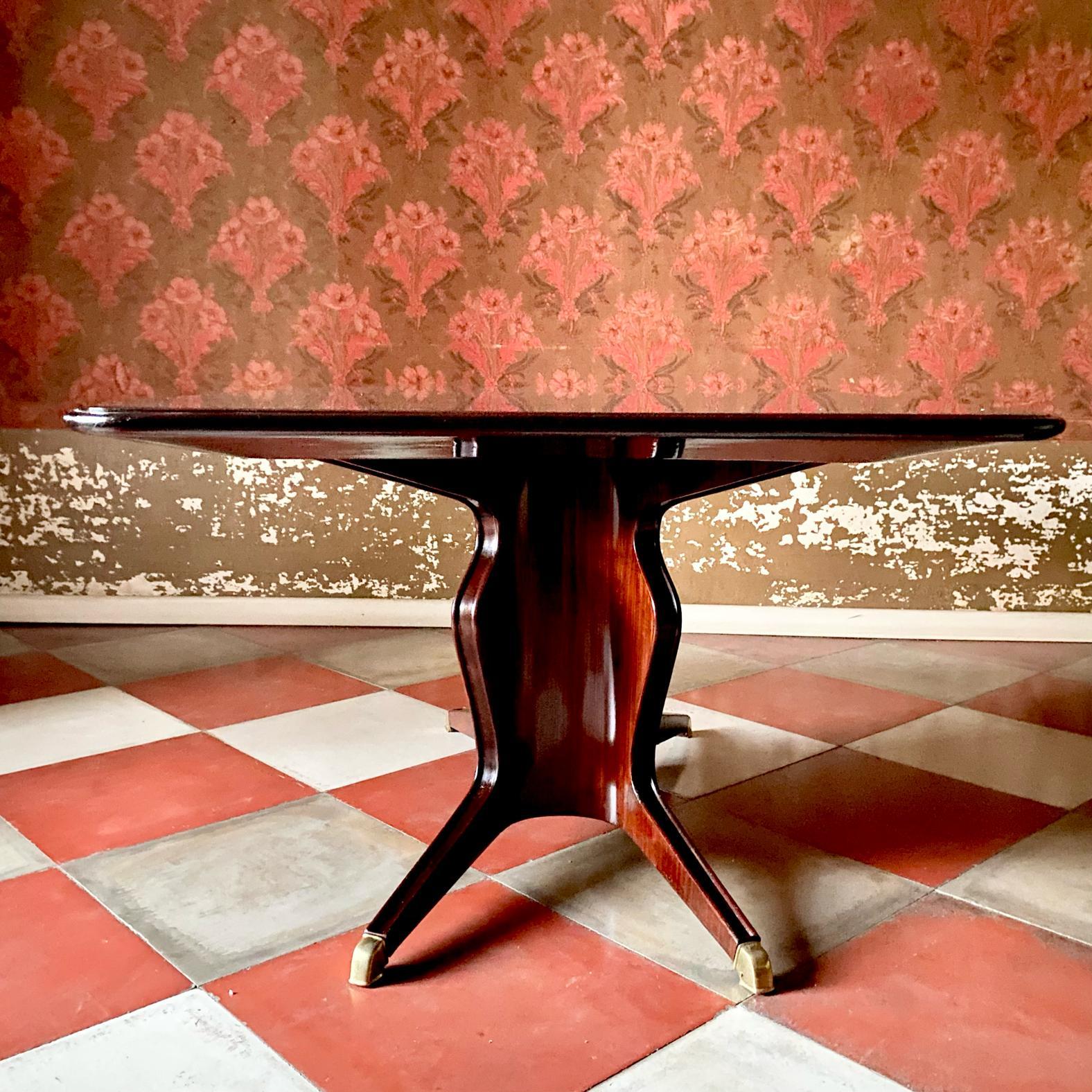 Ensemble de salle à manger italien moderne du milieu du siècle dernier en acajou et bois de rose, Osvaldo Borsani 1950 en vente 5