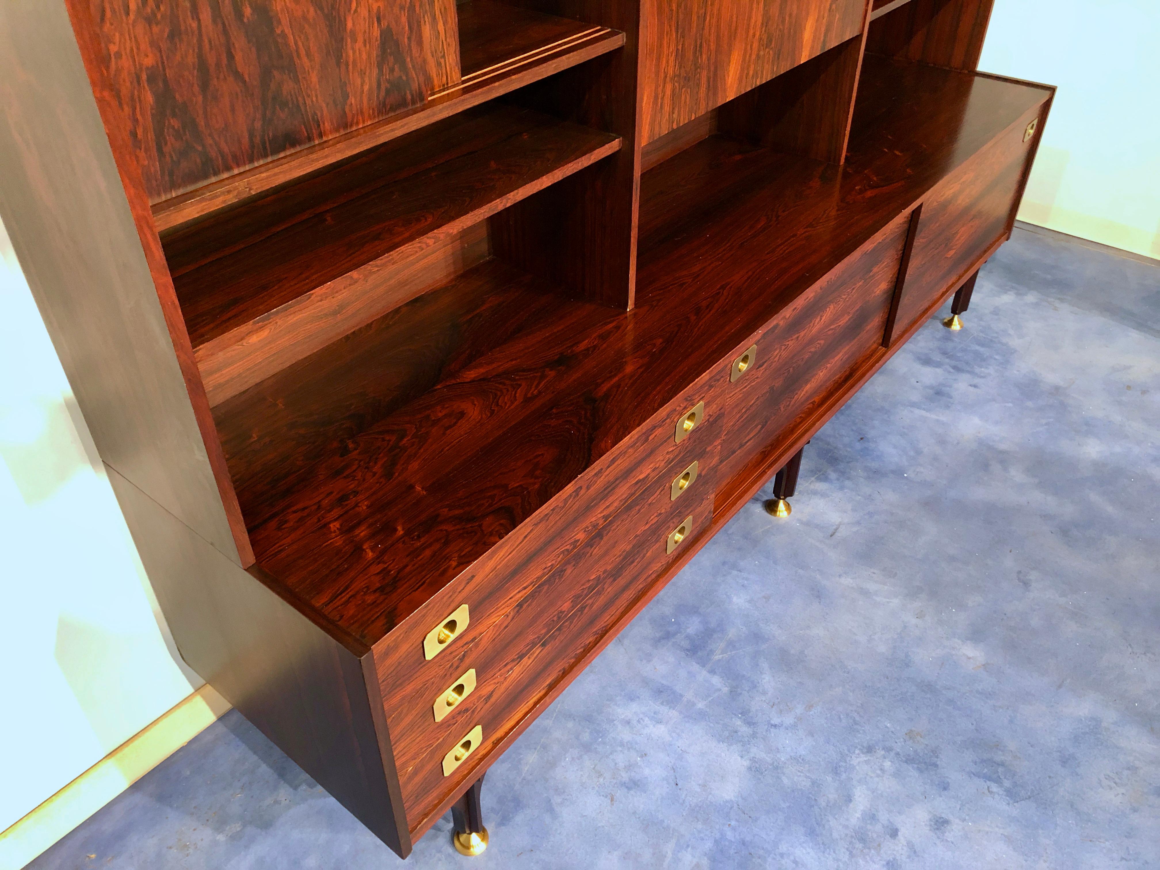 Italian Mid-Century Modern Teak Tall Sideboard, 1950 For Sale 15