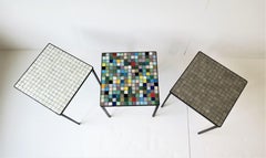 Italian Mid-Century Modern Mosaic Tile Stacking or Side Tables, Set of 3
