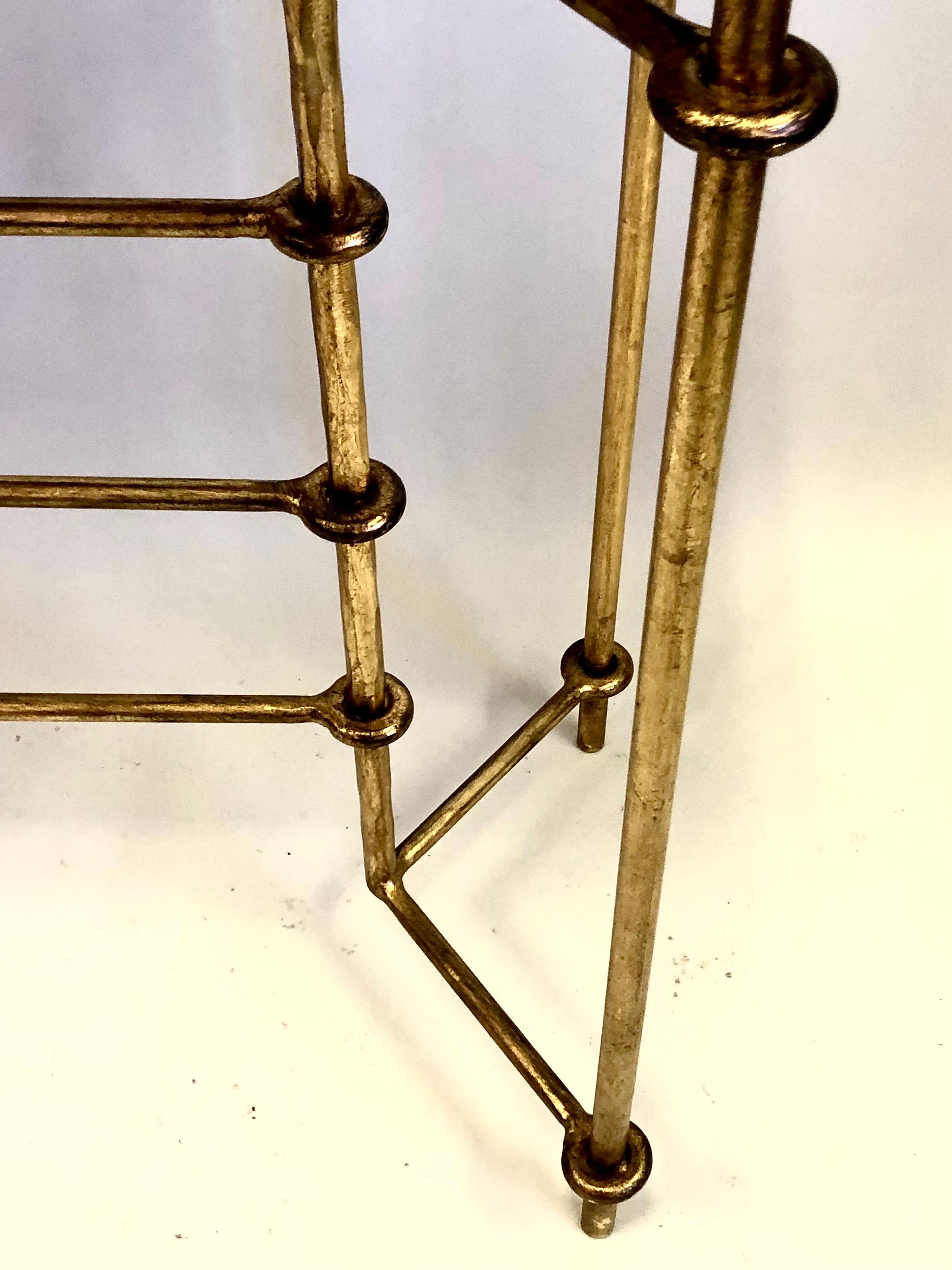 Console italienne en fer doré néoclassique, moderne du milieu du siècle, signée Banci pour Hermès en vente 4