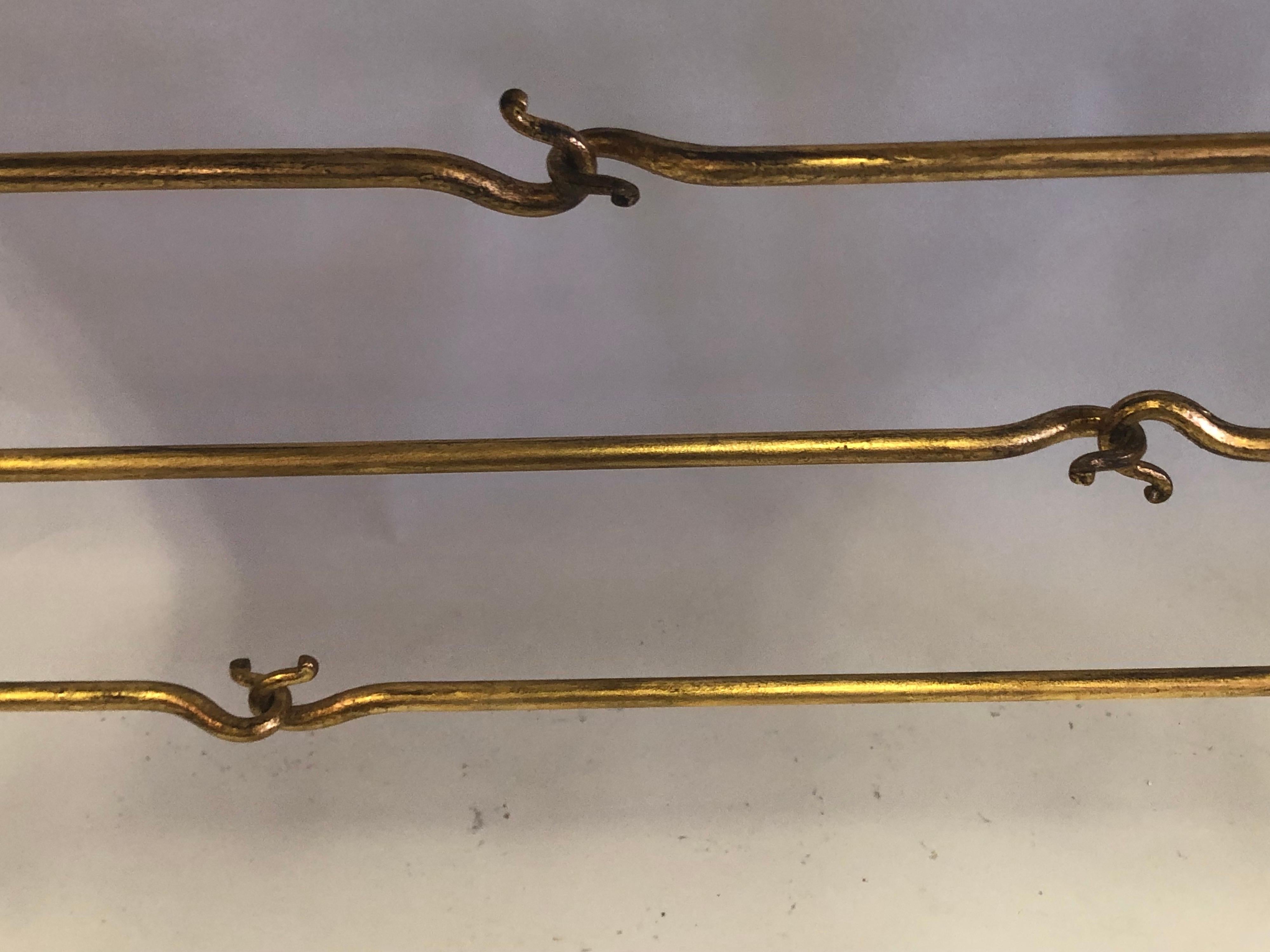 Consolle in ferro dorato neoclassica italiana del Mid-Century Modern di Banci per Hermès in vendita 4