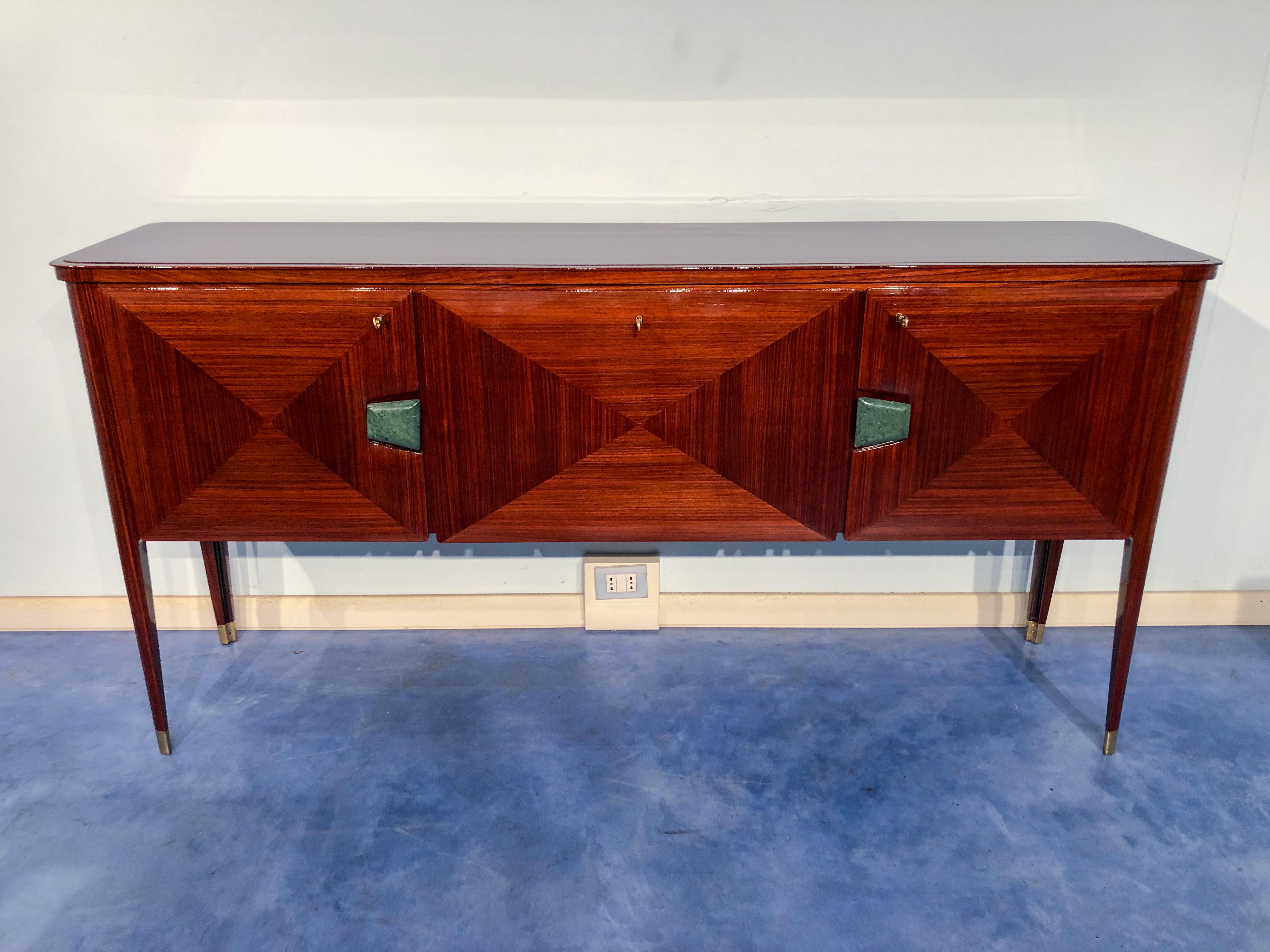 Italian Mid-Century Modern Rosewood Sideboard by Vittorio & Plinio Dassi, 1950s In Good Condition In Traversetolo, IT