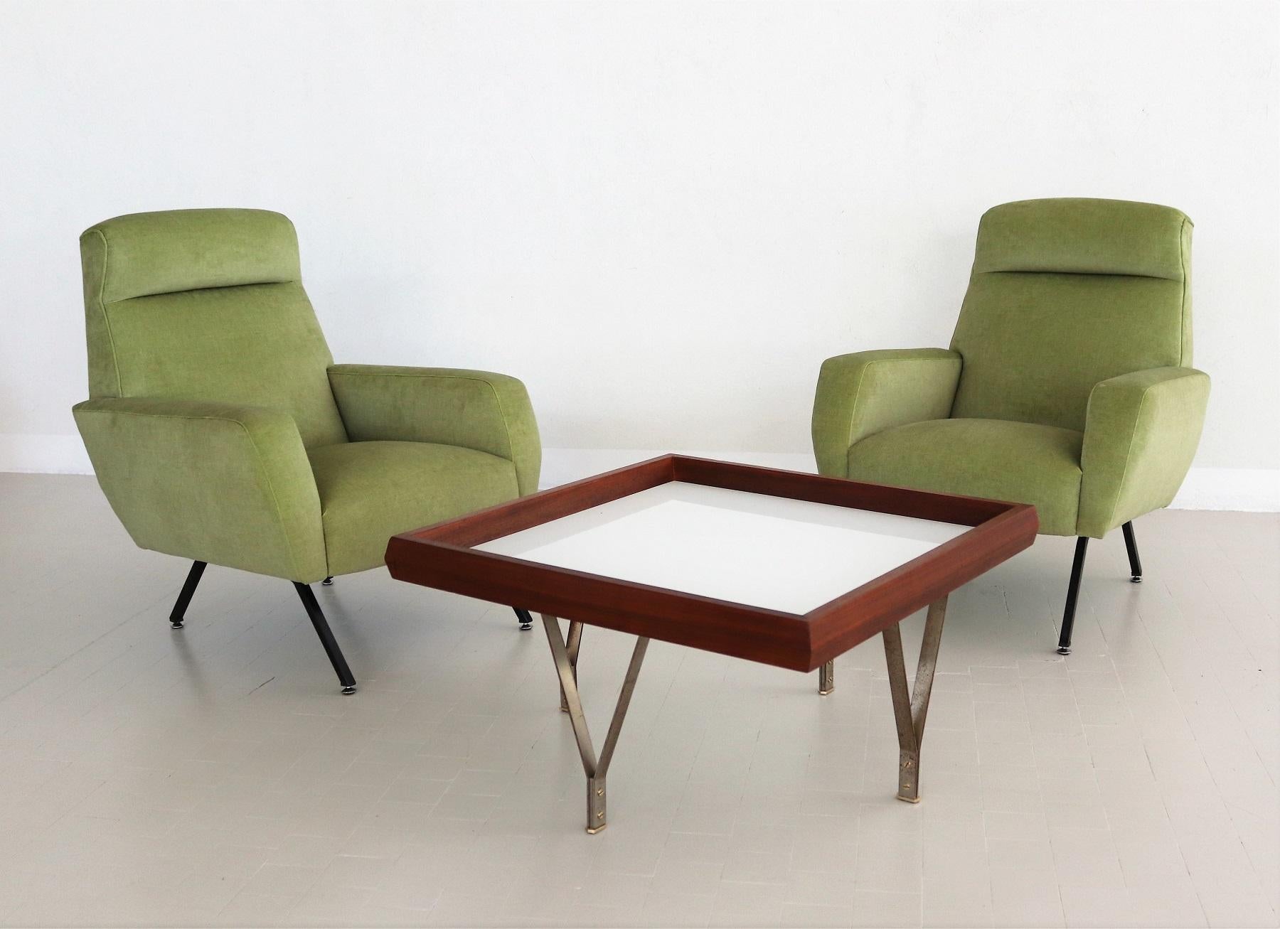 Mid-Century Modern Italian Midcentury Modern Coffee Table in Mahogany and Glass, 1960s
