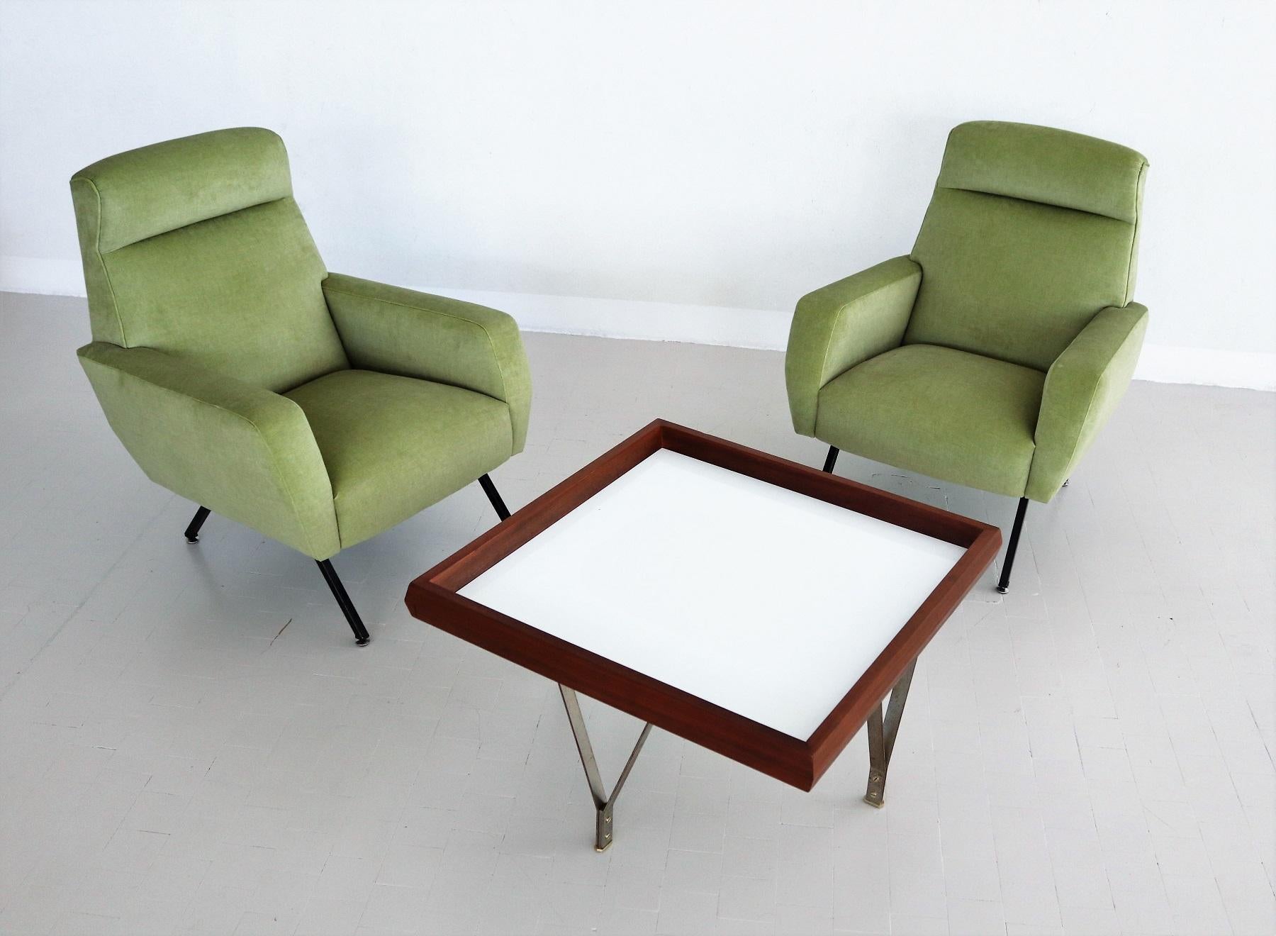 Mid-20th Century Italian Midcentury Modern Coffee Table in Mahogany and Glass, 1960s