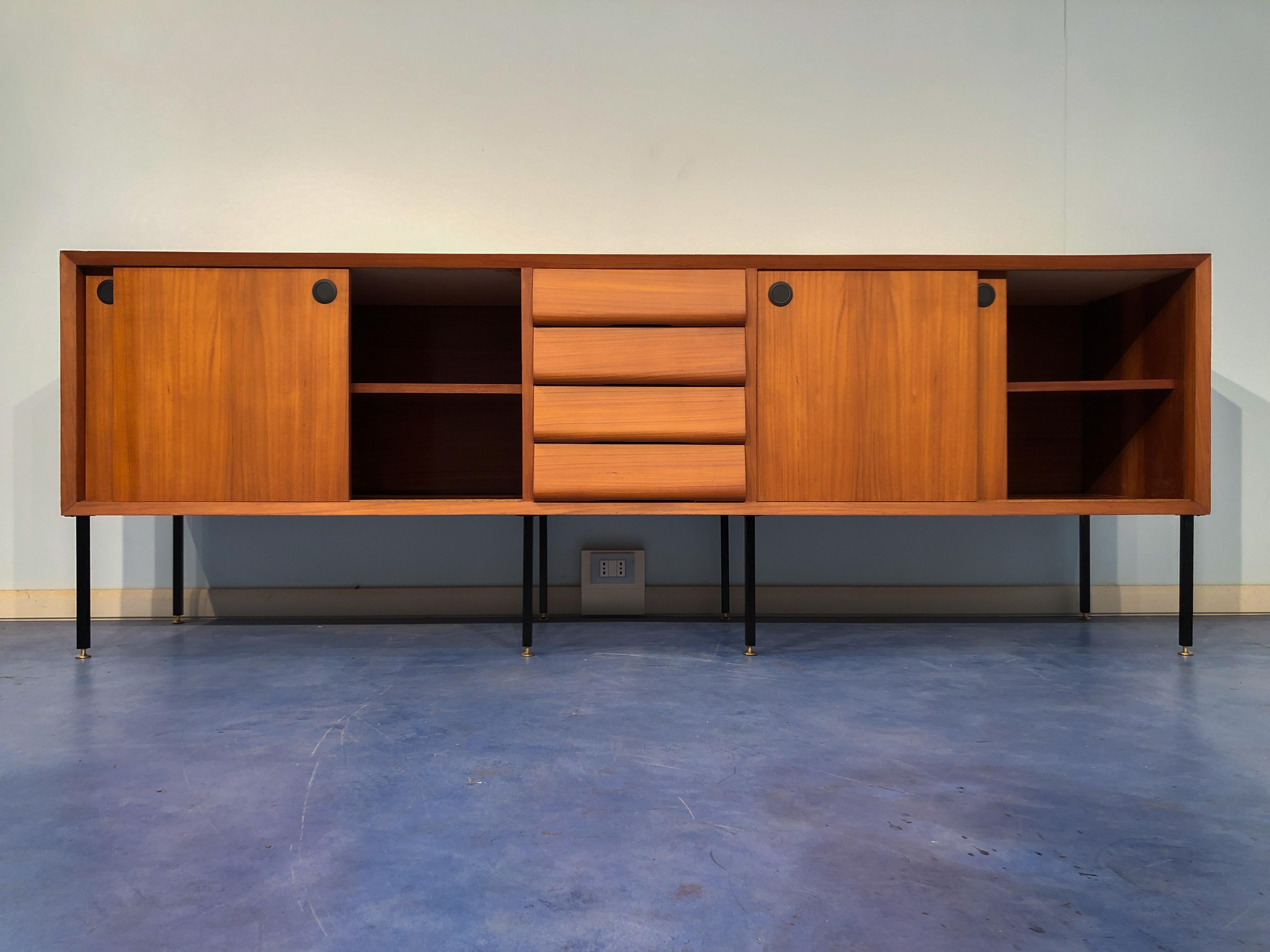 Mid-20th Century Italian Mid-Century Modern Teak Sideboard, 1960s