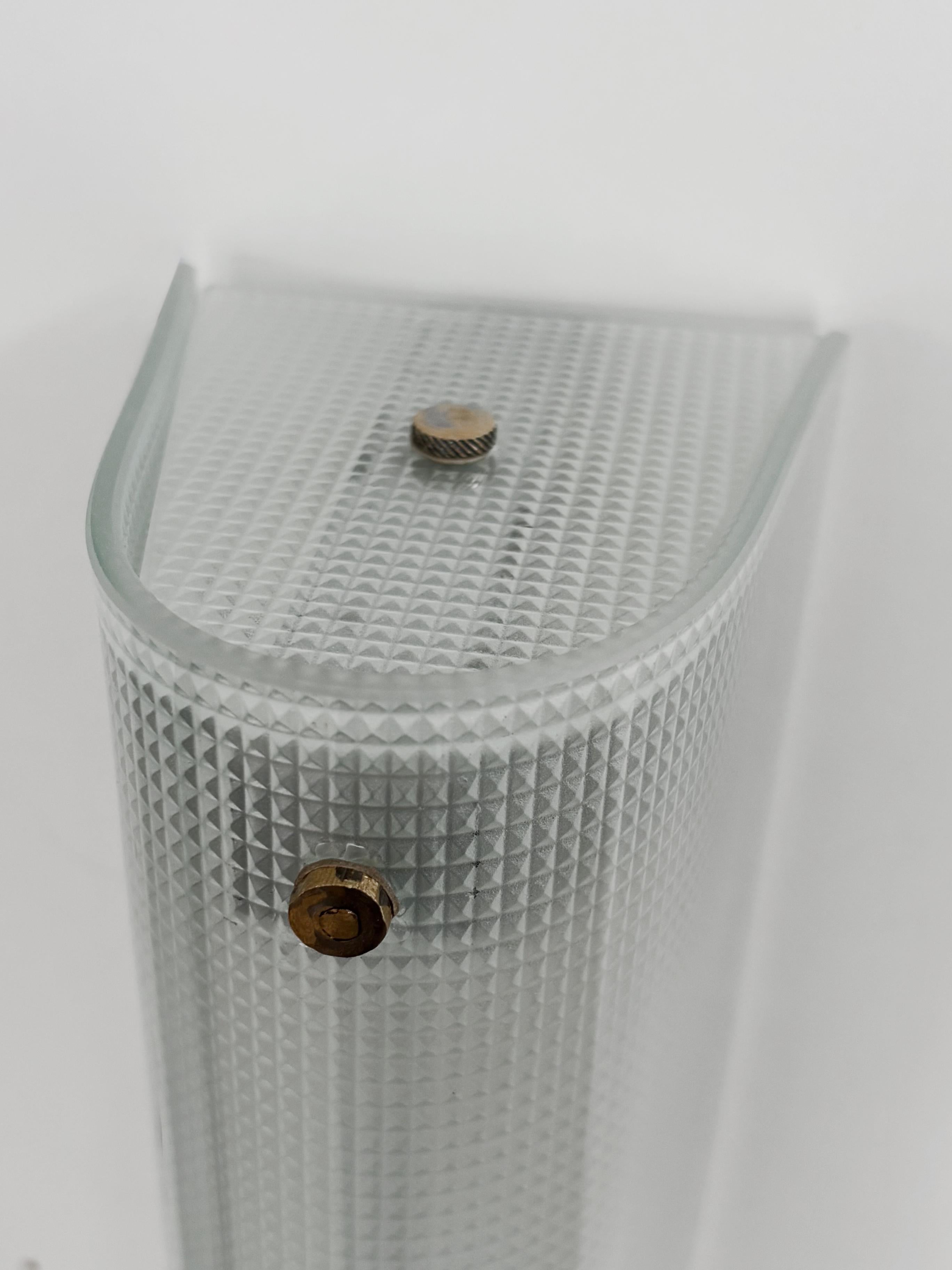 Italian Midcentury Moderrn Design Glass Sconces Wall Lights, 1950s en venta 4