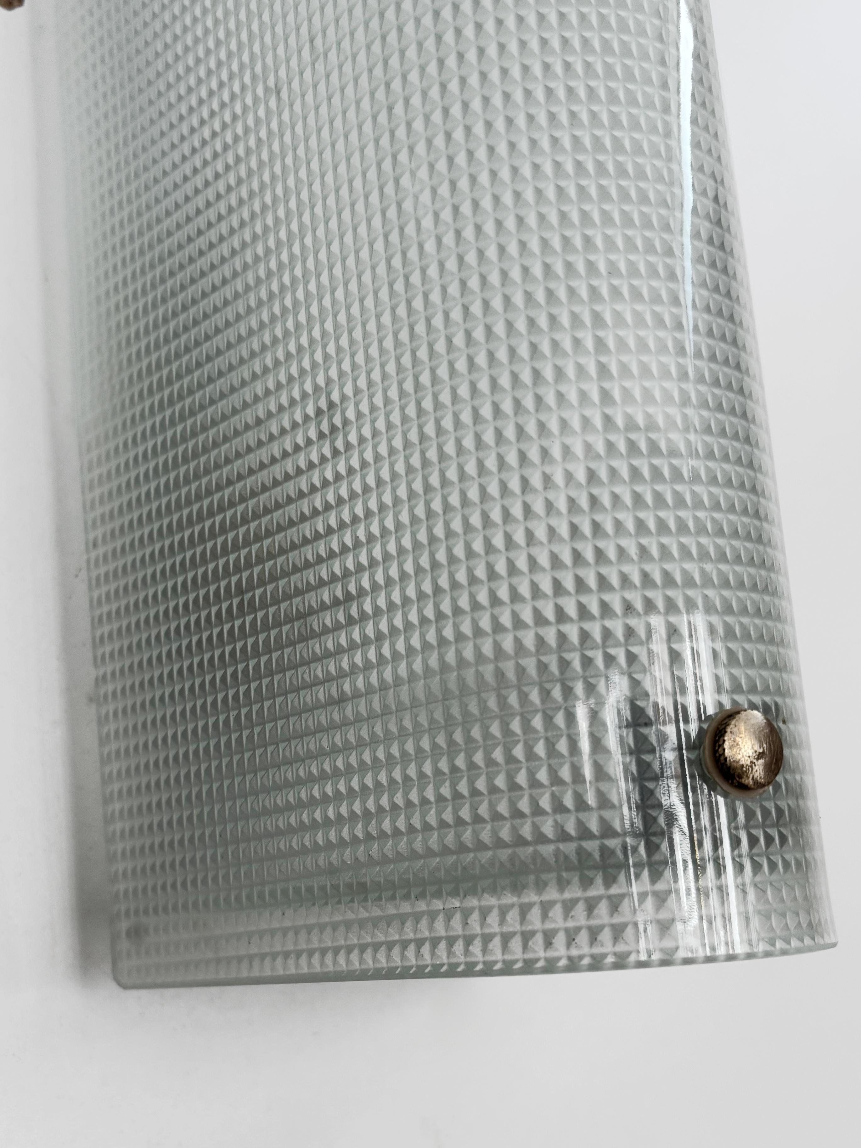 Italian Midcentury Moderrn Design Glass Sconces Wall Lights, 1950s en venta 7
